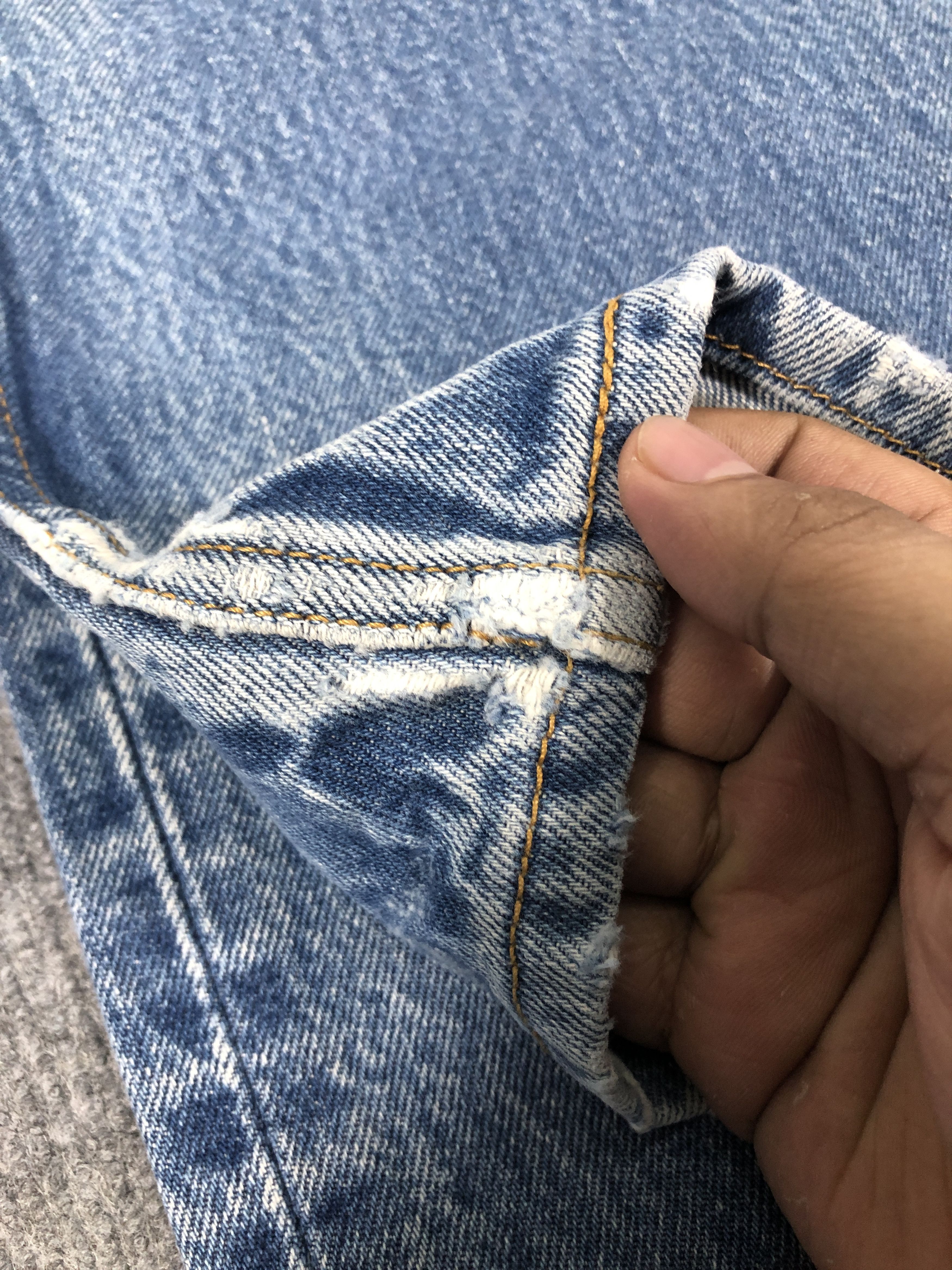 Levi's Vintage Y2k Levi's 501 Distress Faded Blue Denim Jean Size US 34 / EU 50 - 17 Thumbnail