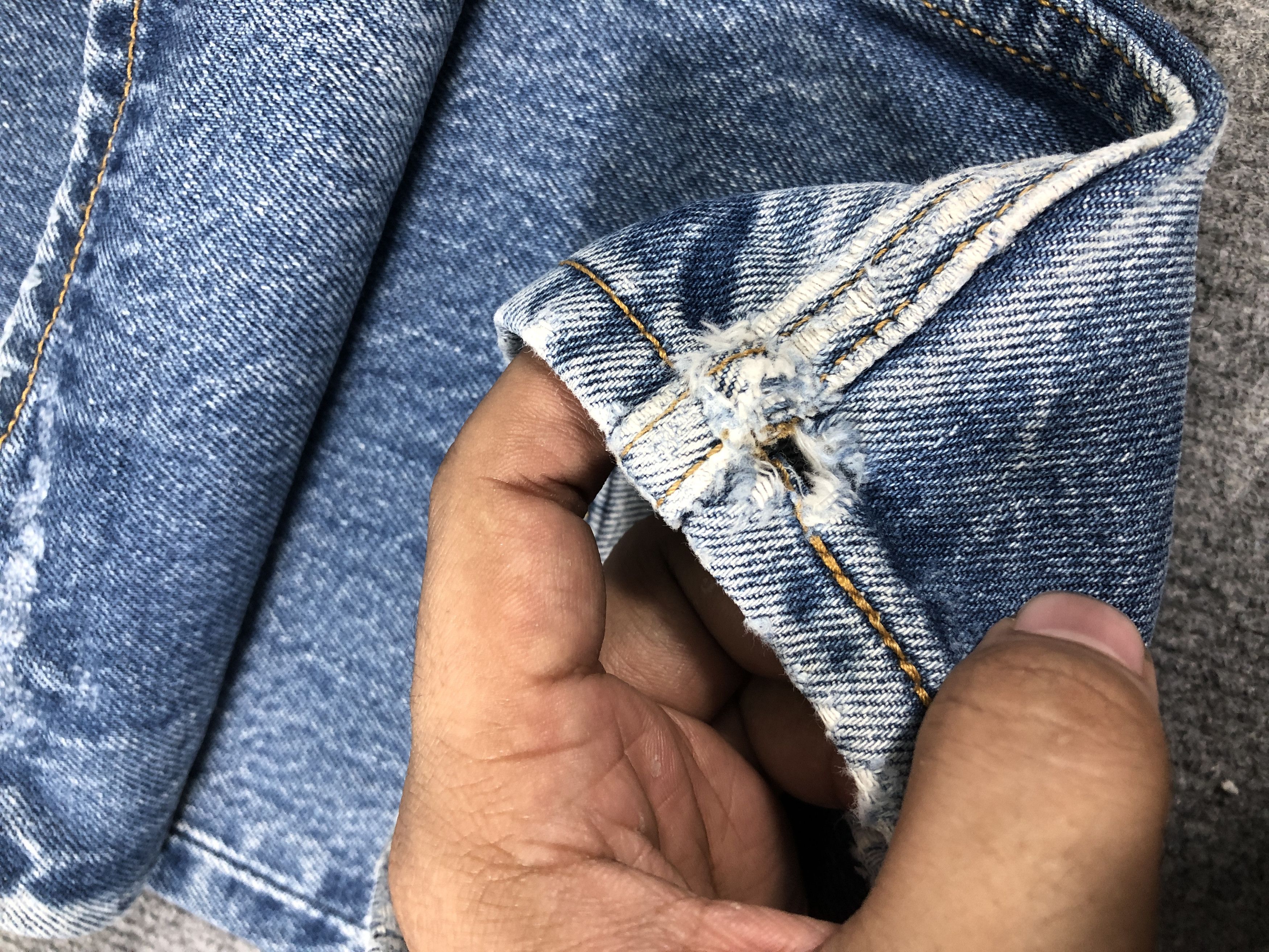 Levi's Vintage Y2k Levi's 501 Distress Faded Blue Denim Jean Size US 34 / EU 50 - 16 Thumbnail