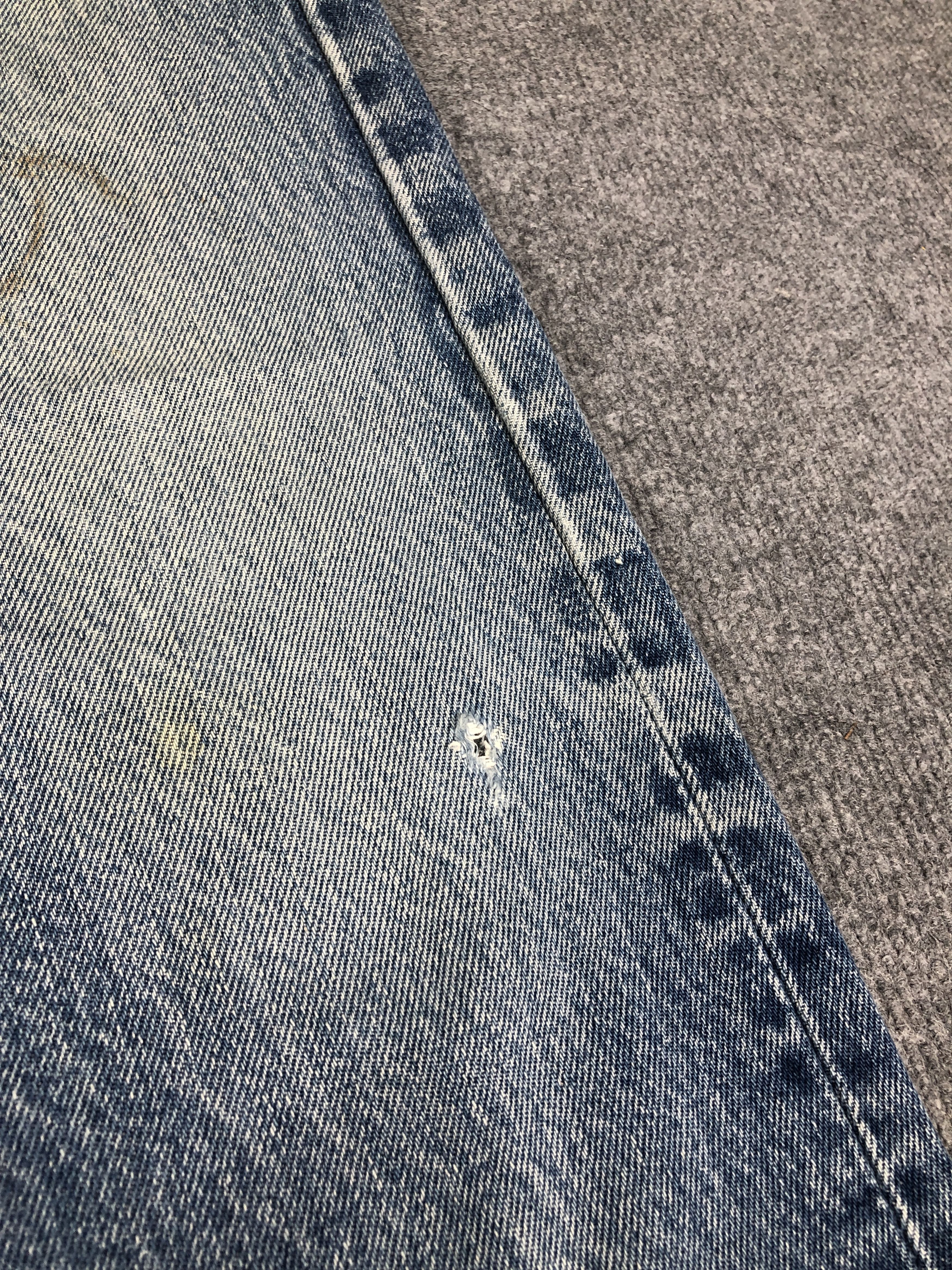 Levi's Vintage Y2k Levi's 501 Distress Faded Blue Denim Jean Size US 34 / EU 50 - 13 Thumbnail