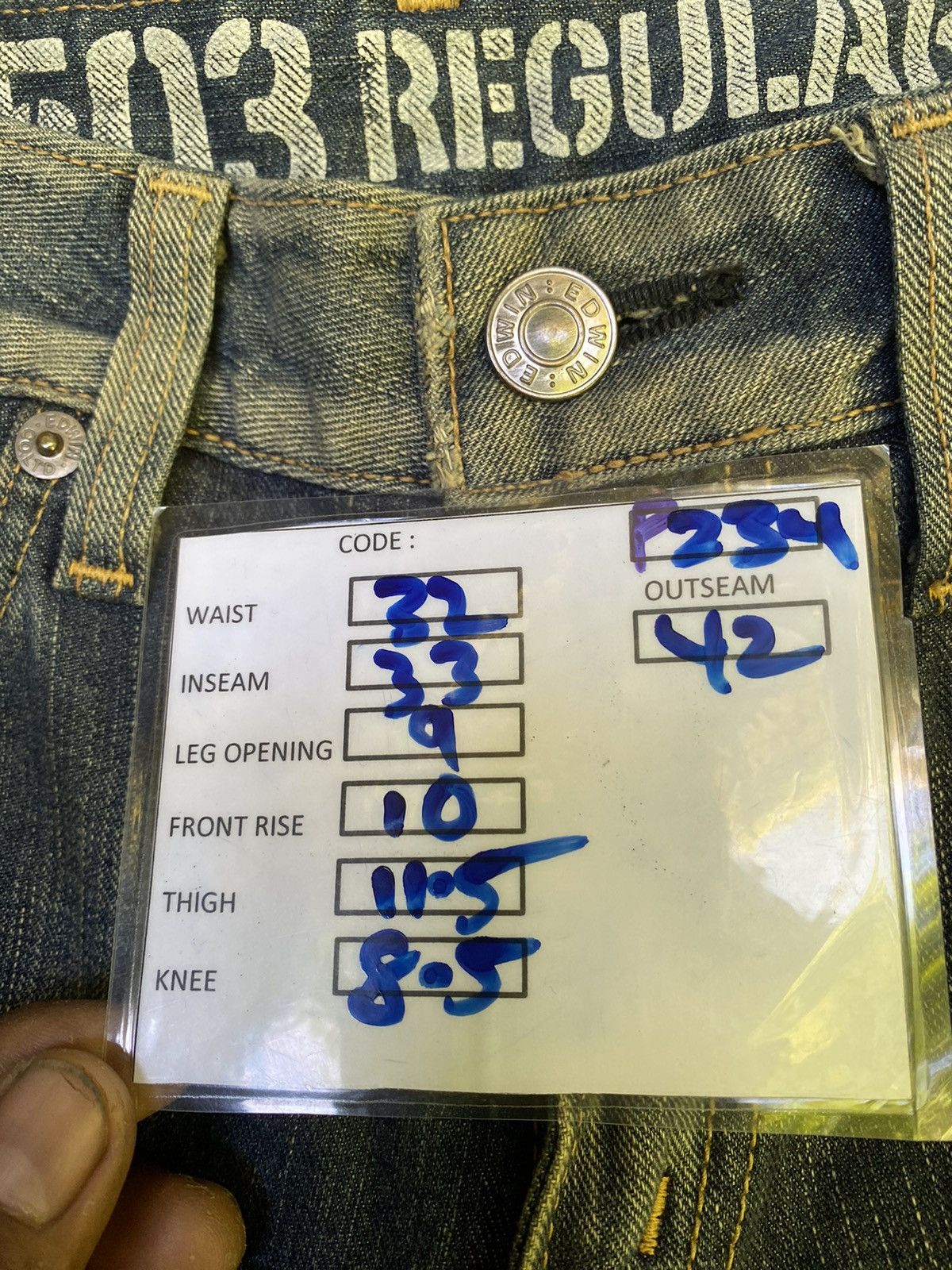 Edwin × If Six Was Nine Vintage edwin 503 regular blue trip edgeline Size US 30 / EU 46 - 8 Thumbnail