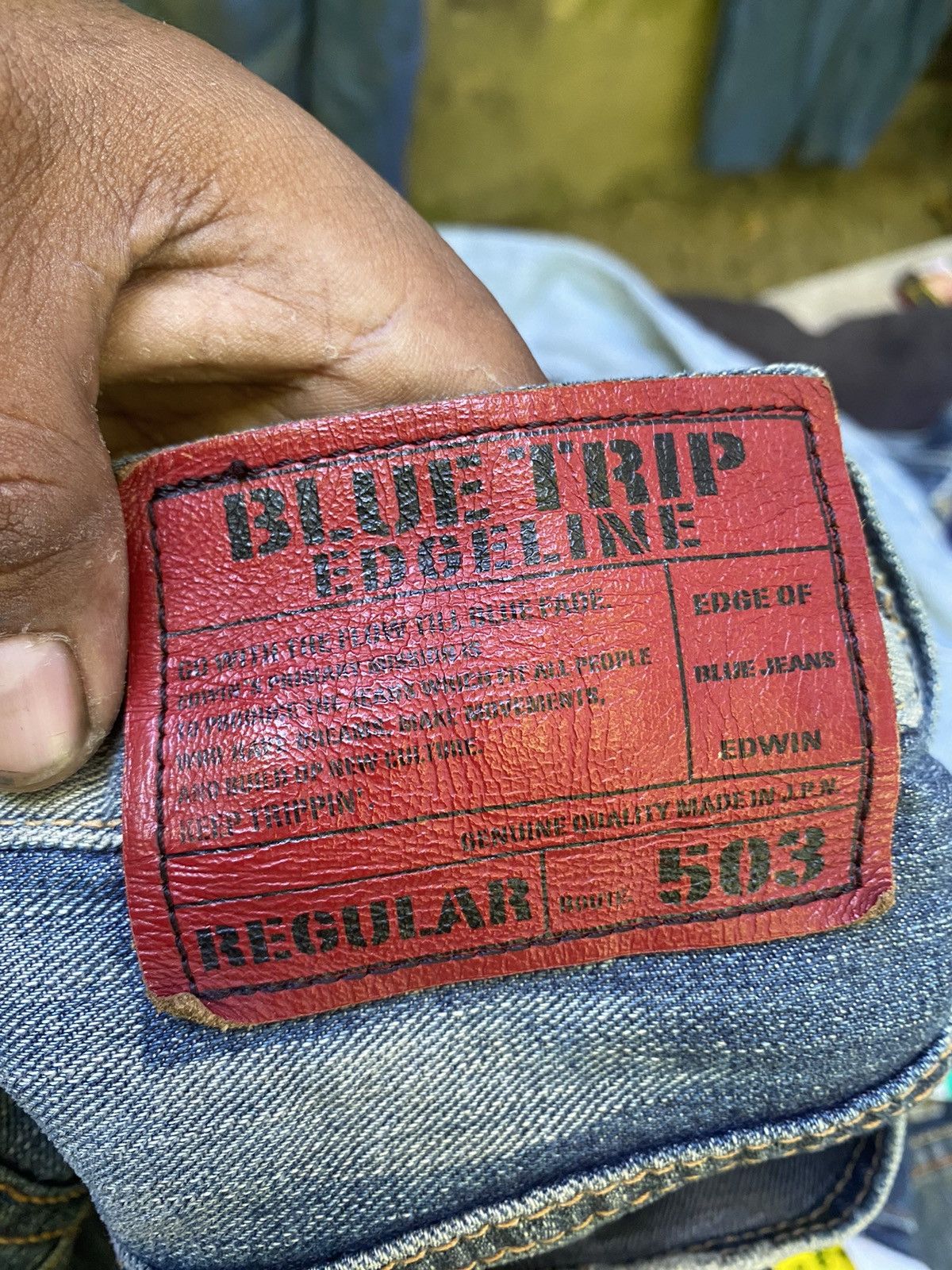 Edwin × If Six Was Nine Vintage edwin 503 regular blue trip edgeline Size US 30 / EU 46 - 11 Thumbnail