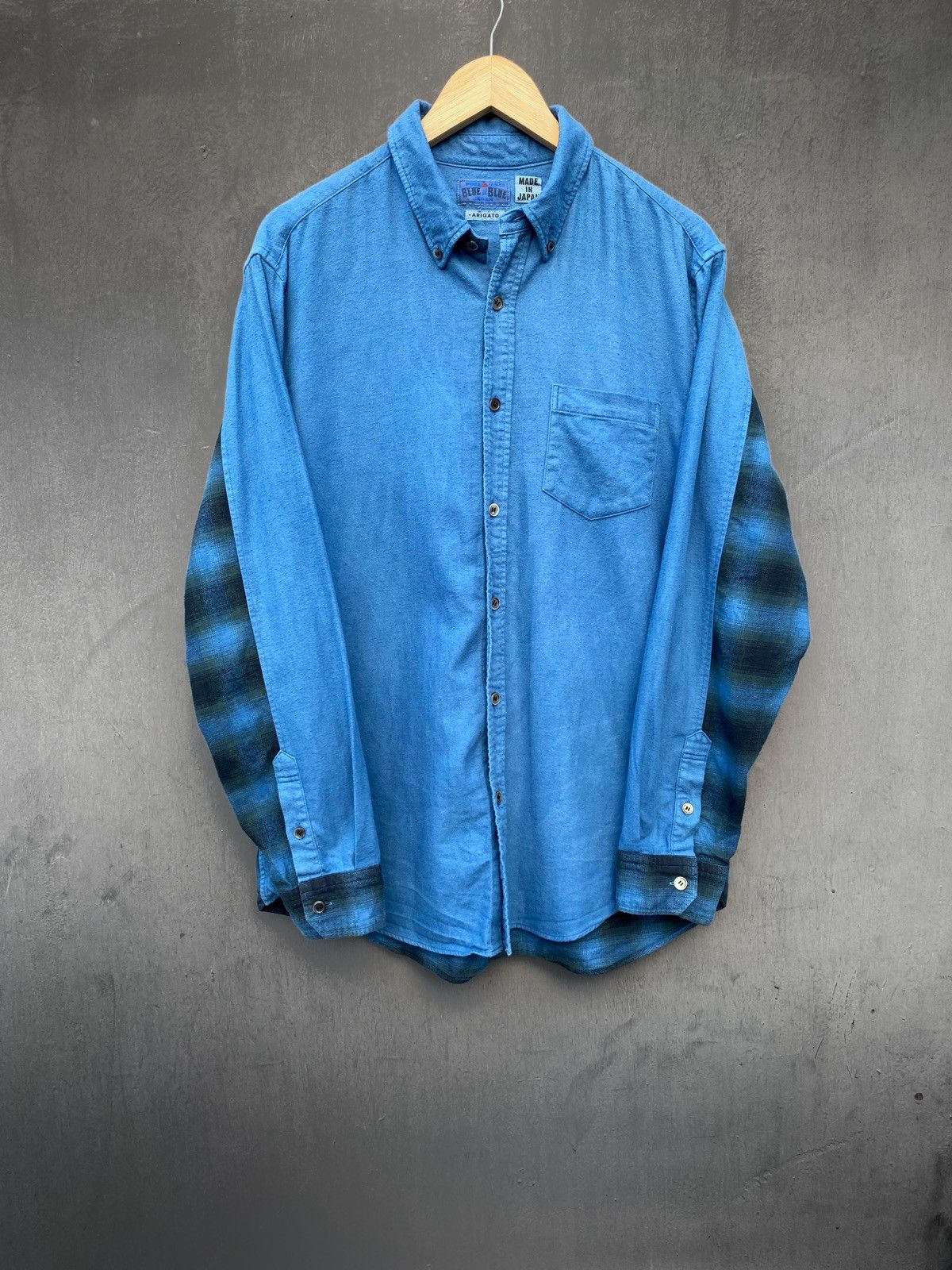 Blue Blue Japan Blue Blue Japan vintage Flannel Shirt size 4 Made in Japan Size US L / EU 52-54 / 3 - 2 Thumbnail