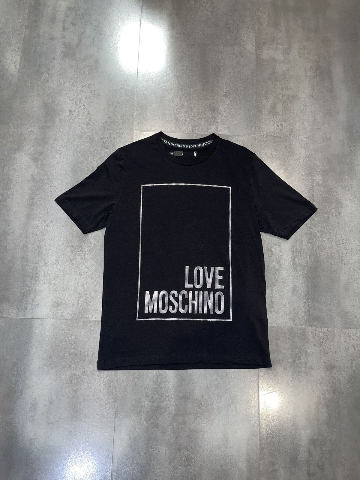 Moschino Moschino "Love Moschino" Chained Logo Black T-Shirt Size US M / EU 48-50 / 2 - 6 Thumbnail