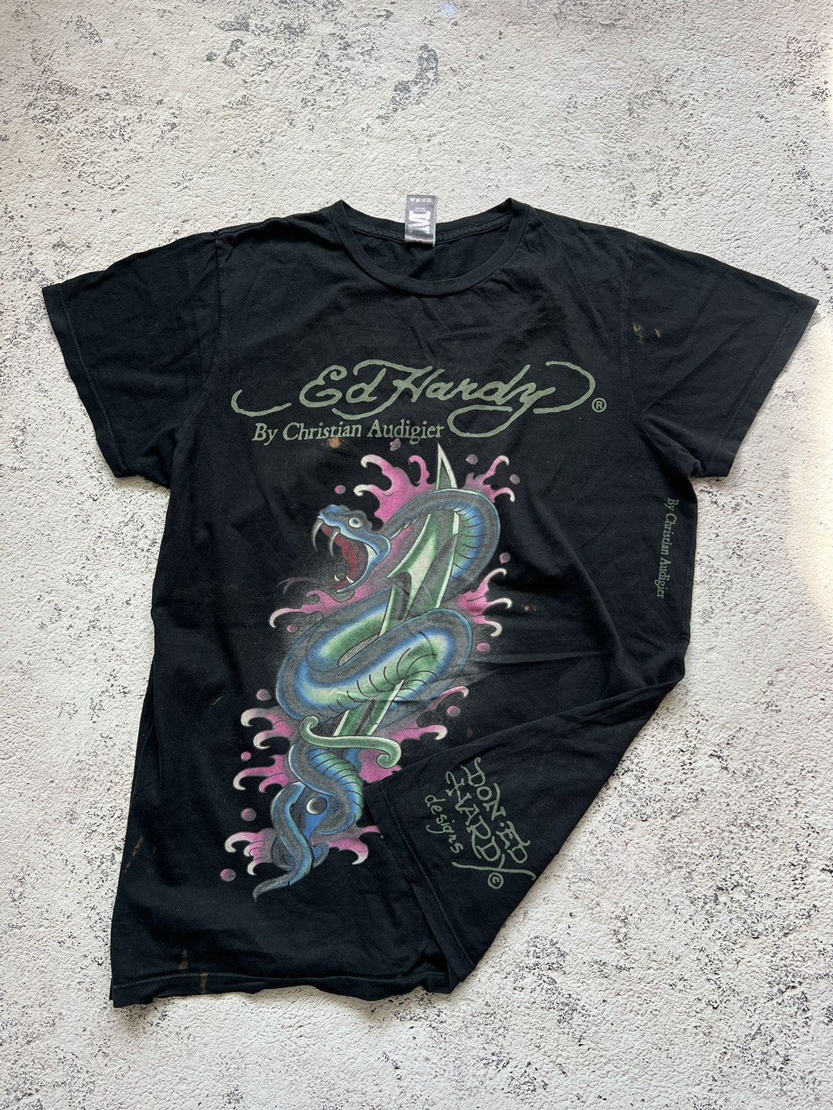 Christian Audigier × Ed Hardy × Vintage Vintage Y2K Ed Hardy by Christian Audigier Tee Shirt Size US M / EU 48-50 / 2 - 1 Thumbnail