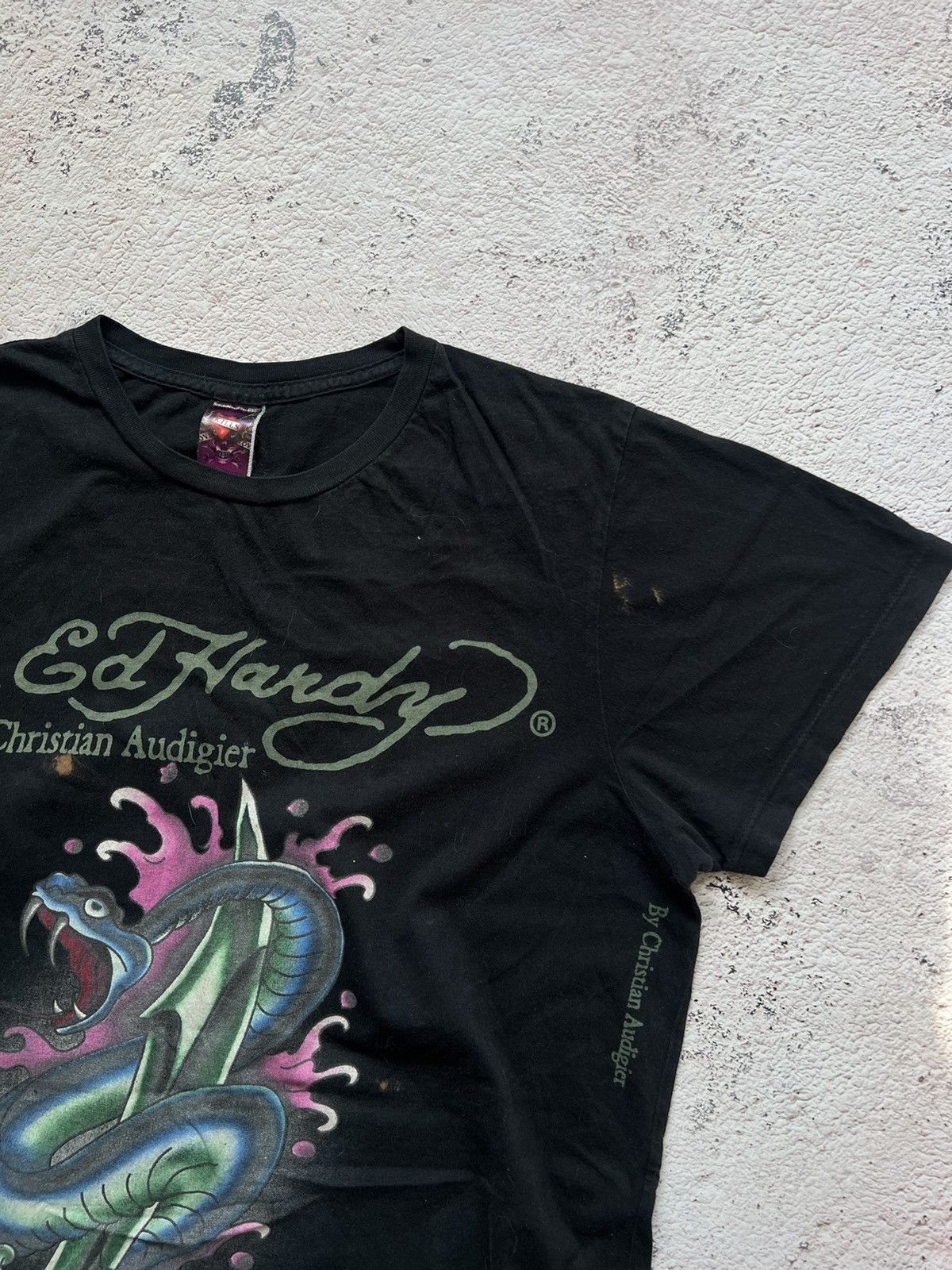 Christian Audigier × Ed Hardy × Vintage Vintage Y2K Ed Hardy by Christian Audigier Tee Shirt Size US M / EU 48-50 / 2 - 3 Thumbnail