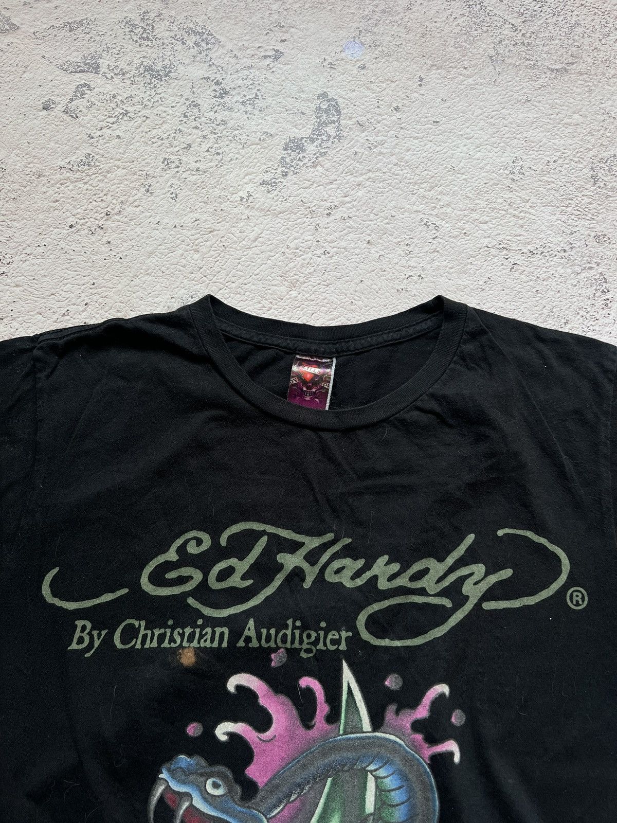 Christian Audigier × Ed Hardy × Vintage Vintage Y2K Ed Hardy by Christian Audigier Tee Shirt Size US M / EU 48-50 / 2 - 4 Thumbnail