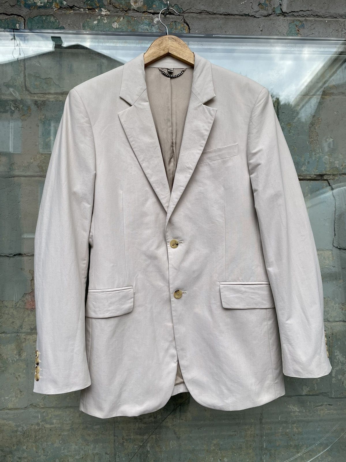 Burberry London 100% Cotton White Milk Blazer Jacket