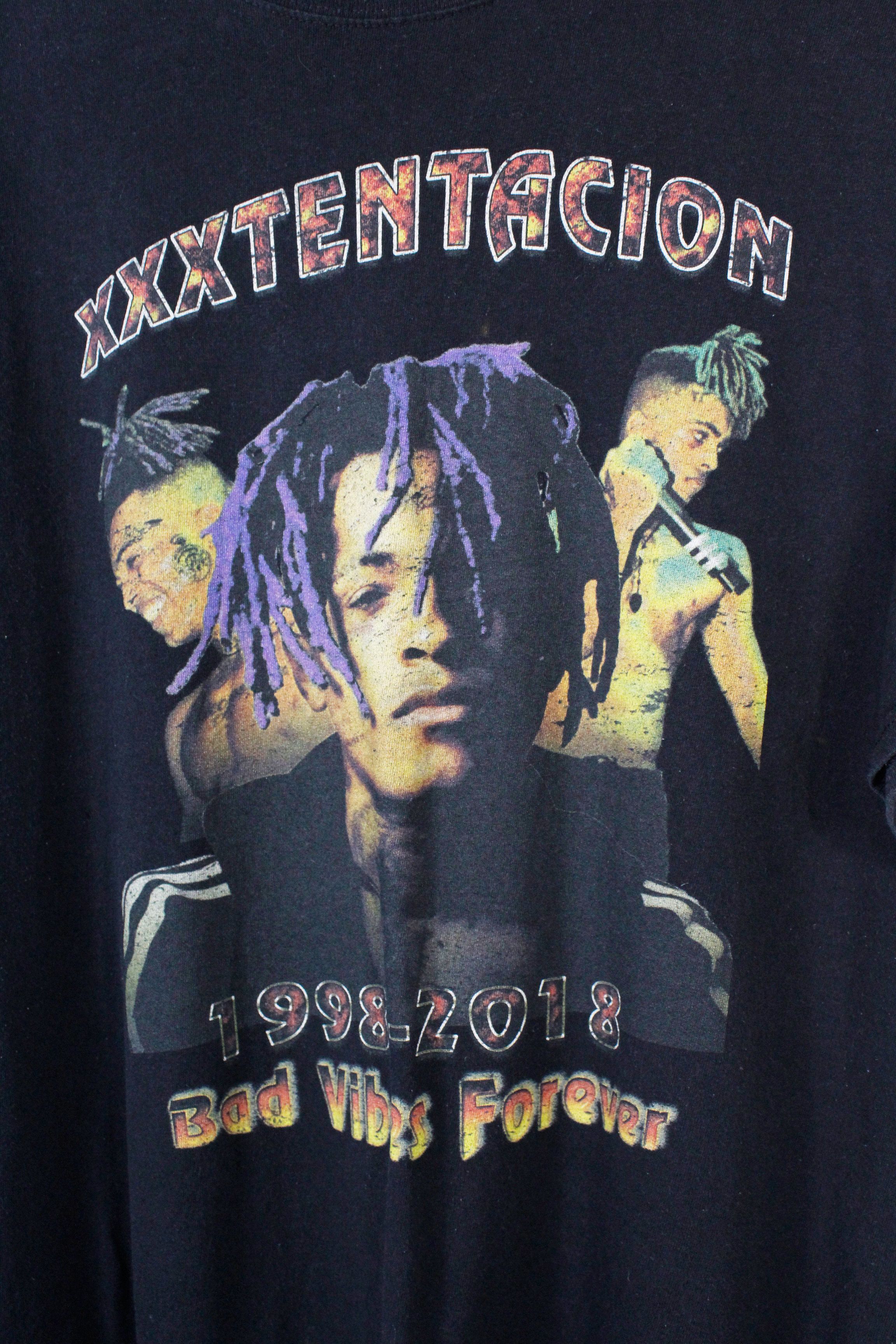 Rap Tees XXXTentacion 1998-2018 RIP Bab Wibes Forever Print Tee Size US XL / EU 56 / 4 - 3 Thumbnail