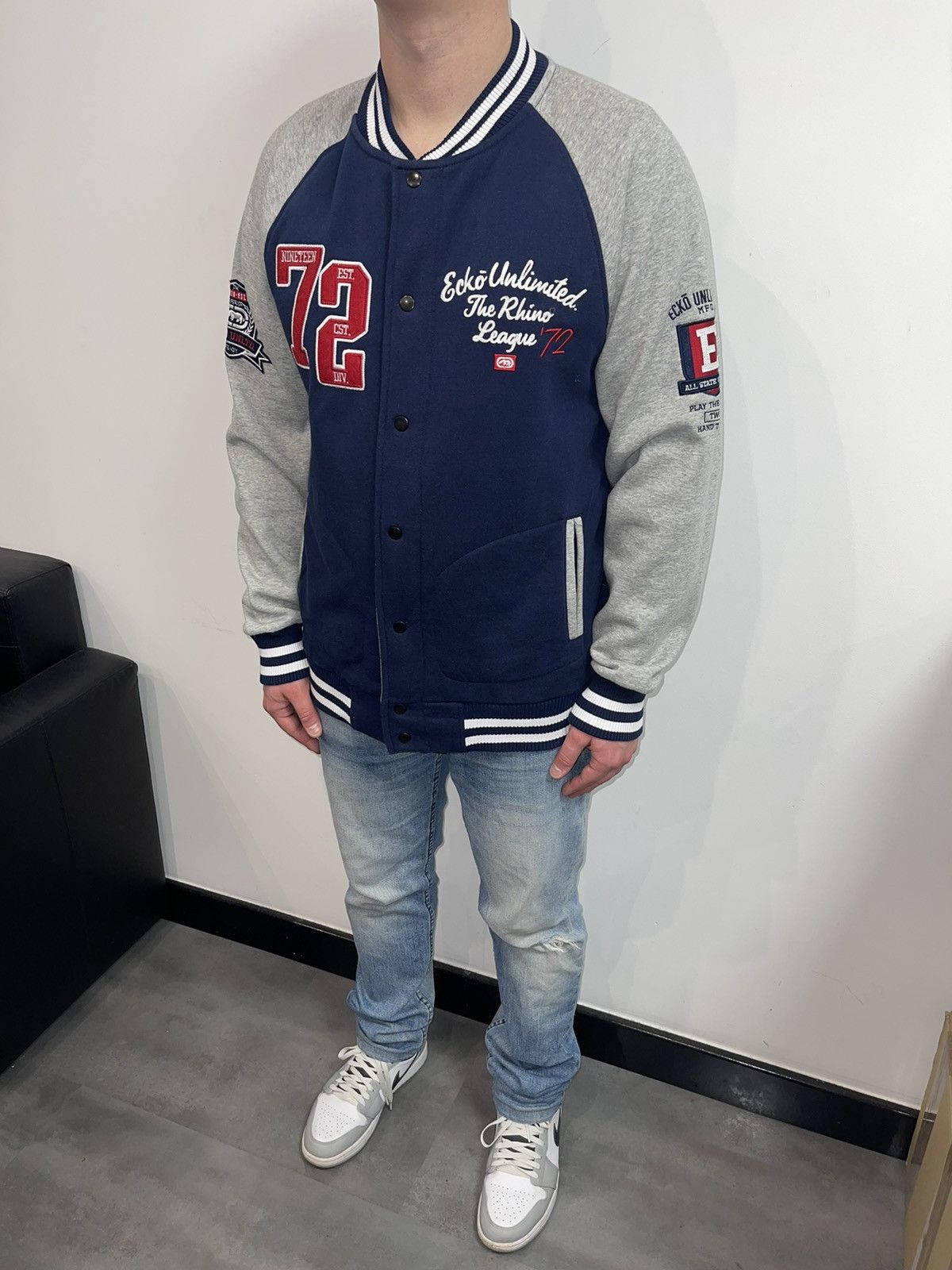 Ecko Unltd. Ecko Unltd. Two Tone University Varsity Bomber Jacket Size US L / EU 52-54 / 3 - 3 Thumbnail