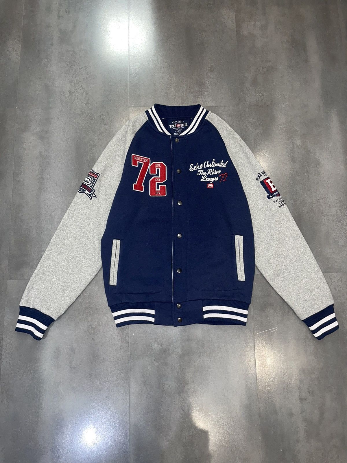 Ecko Unltd. Ecko Unltd. Two Tone University Varsity Bomber Jacket Size US L / EU 52-54 / 3 - 1 Thumbnail
