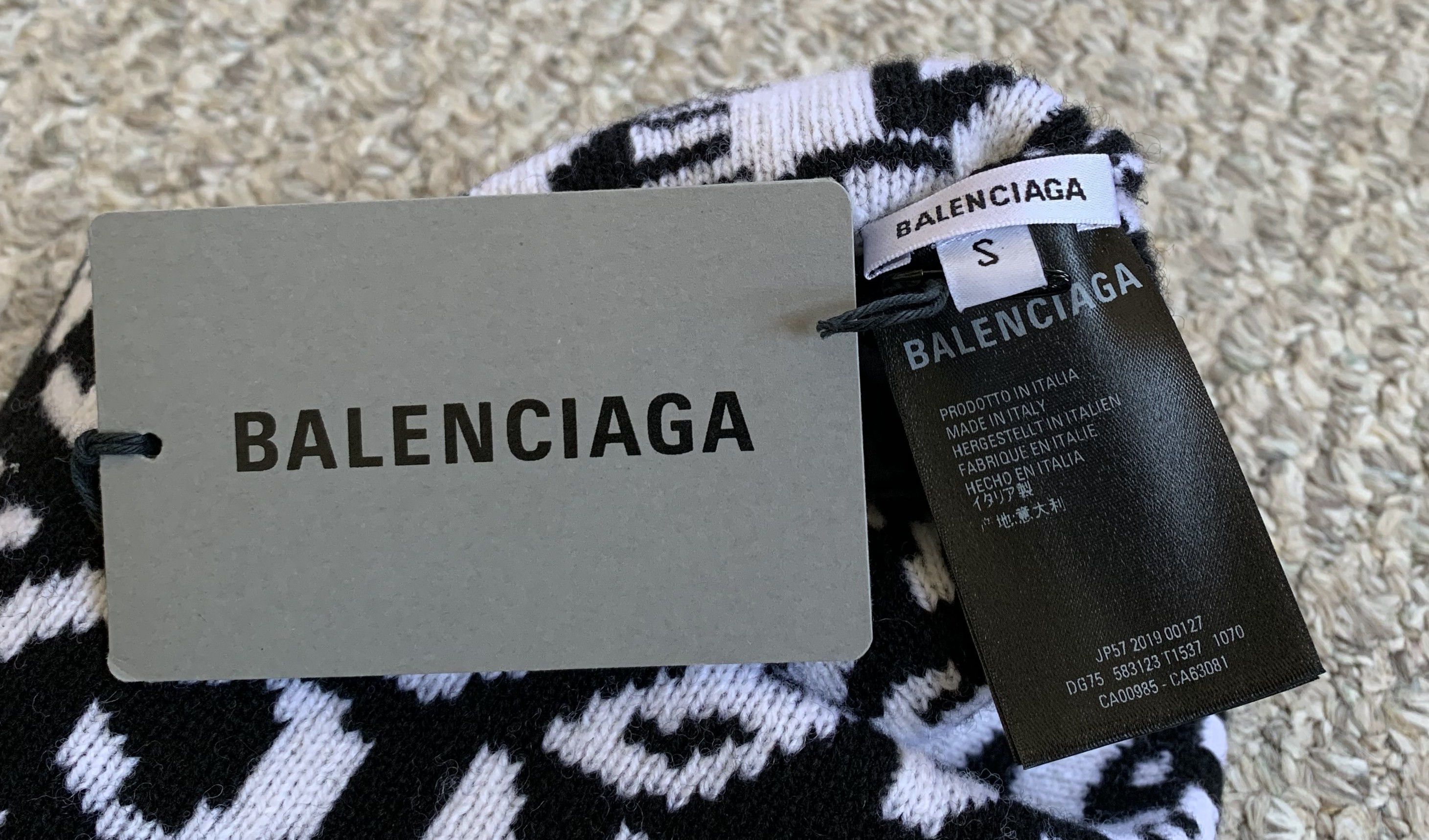 Balenciaga NEW Balenciaga Wave Logo Beanie Hat Size ONE SIZE - 3 Thumbnail