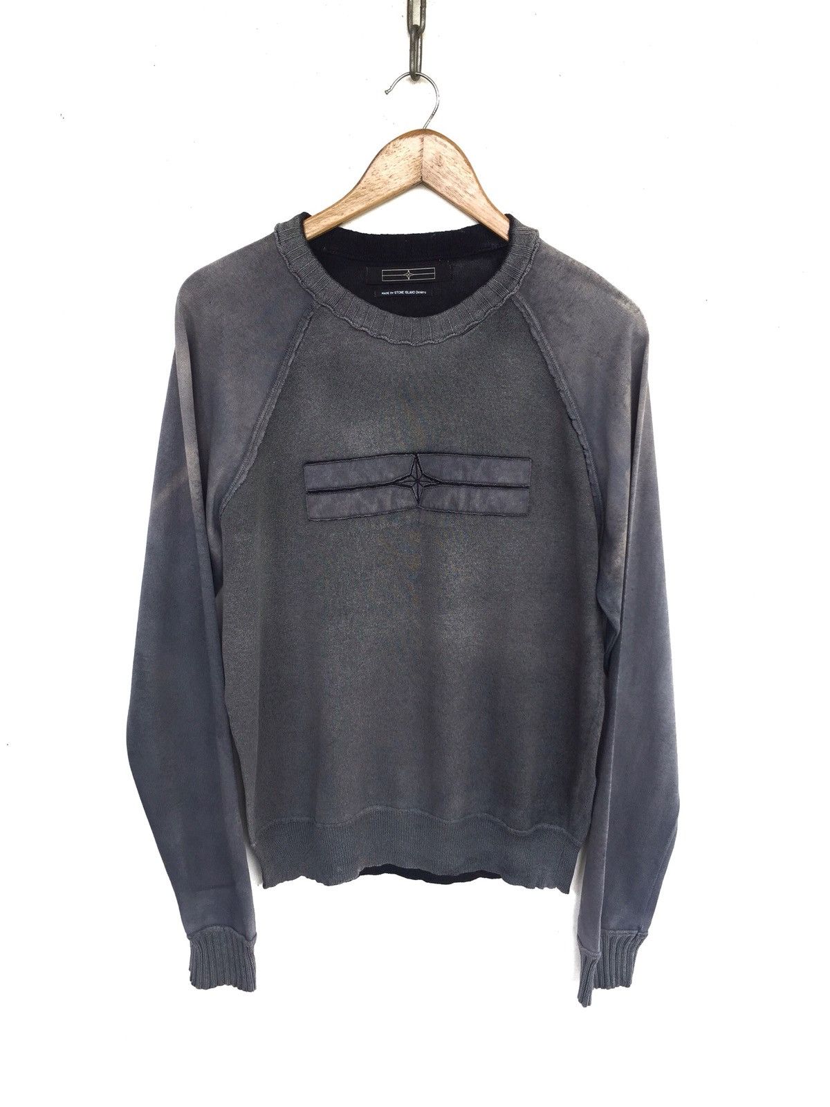 Stone Island SS07 SI ™️ Logo Distressed Oversized Jumper Sweater Size US M / EU 48-50 / 2 - 1 Thumbnail