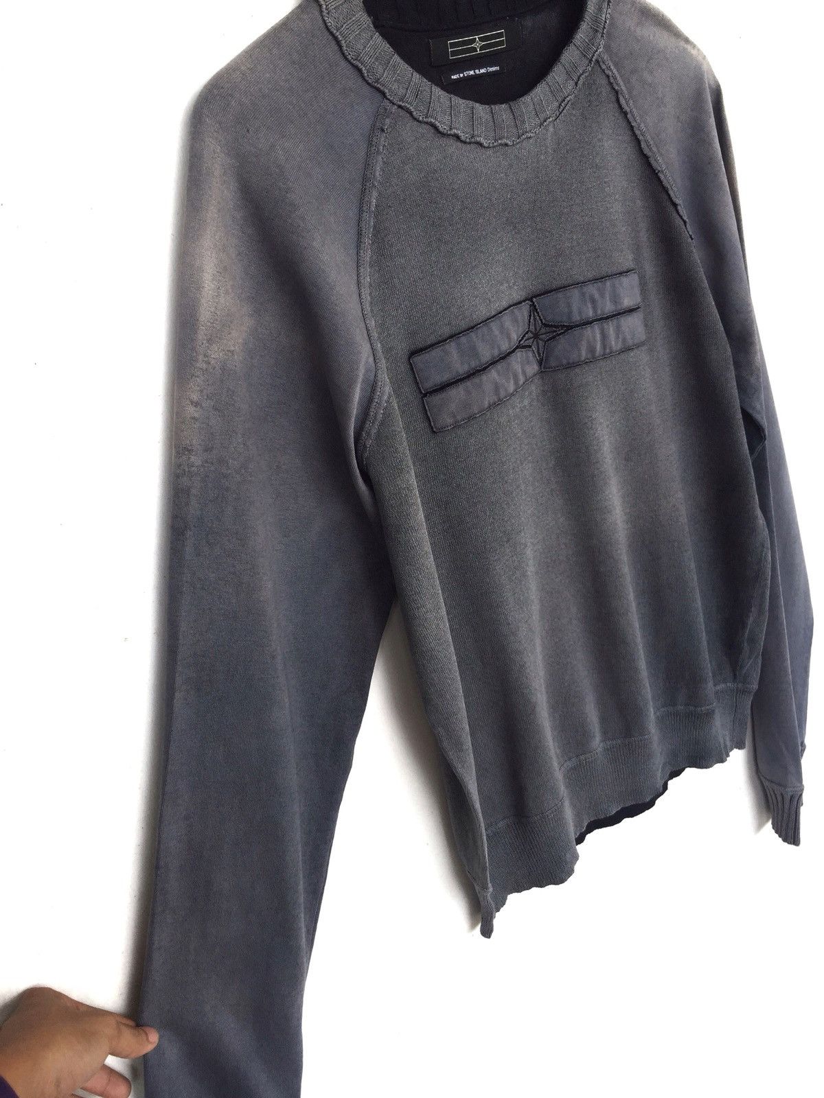 Stone Island SS07 SI ™️ Logo Distressed Oversized Jumper Sweater Size US M / EU 48-50 / 2 - 4 Thumbnail