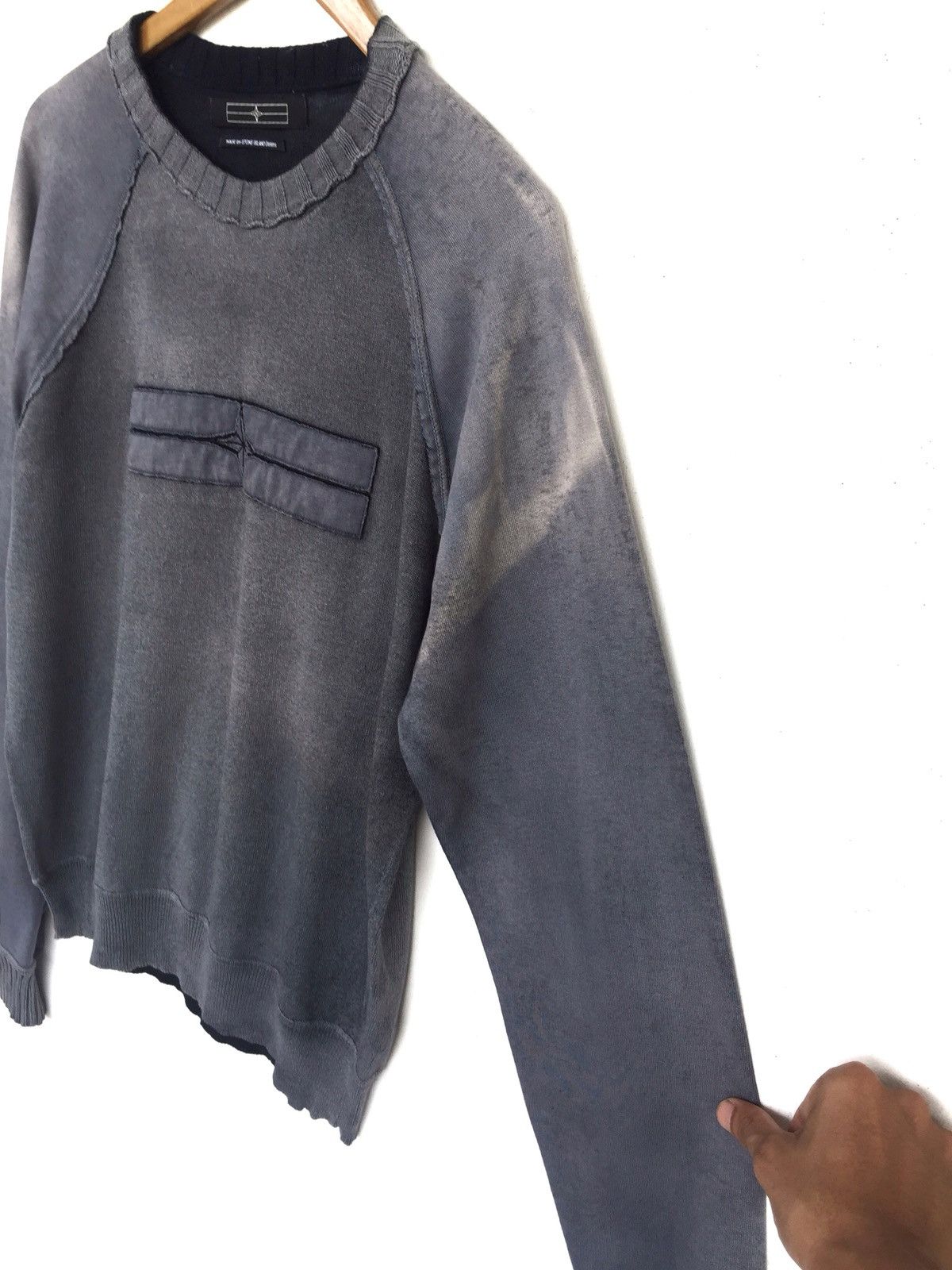 Stone Island SS07 SI ™️ Logo Distressed Oversized Jumper Sweater Size US M / EU 48-50 / 2 - 5 Thumbnail