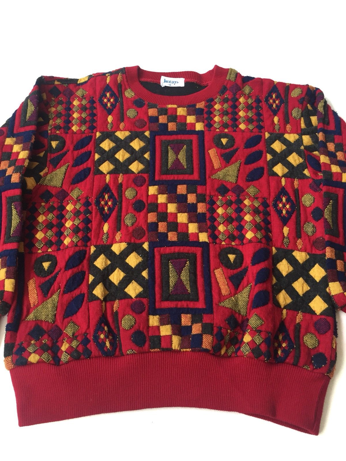 Jantzen OG Jantzen 90’s Multicolor Hand Knitted Jumper Size US S / EU 44-46 / 1 - 3 Thumbnail
