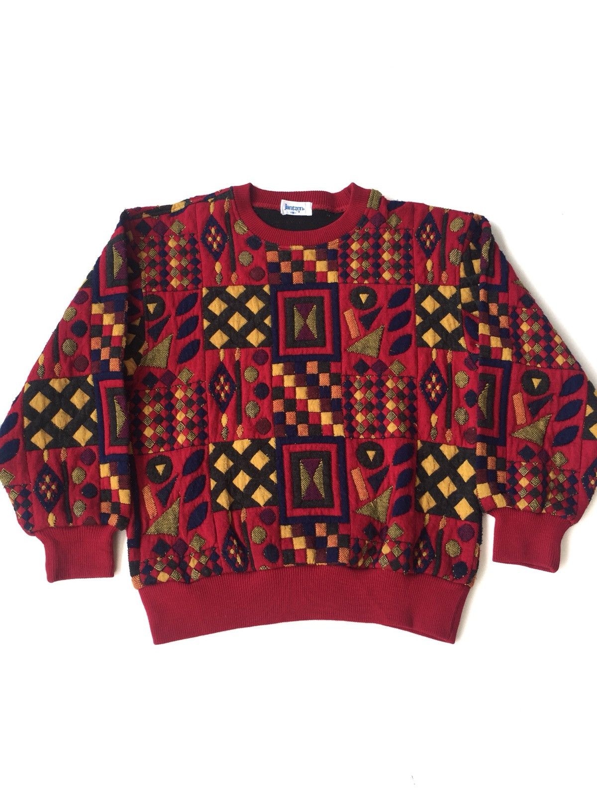 Jantzen OG Jantzen 90’s Multicolor Hand Knitted Jumper Size US S / EU 44-46 / 1 - 1 Thumbnail