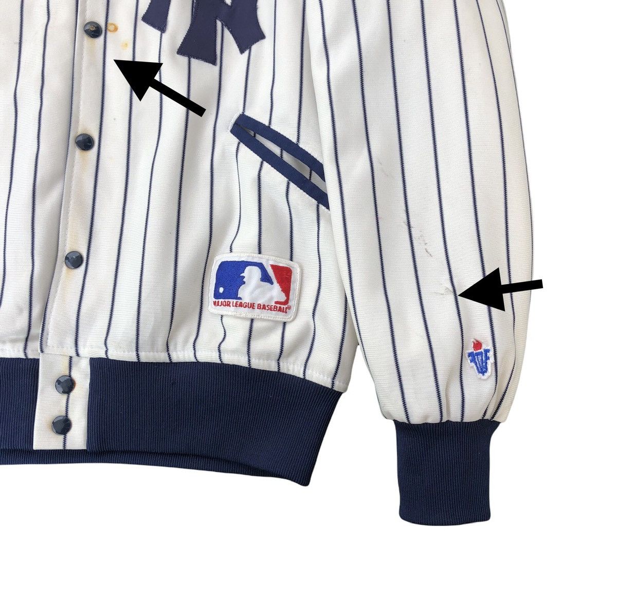 MLB Vintage NY Yankees MLB Baseball Varsity Striped Jacket Size US M / EU 48-50 / 2 - 10 Thumbnail