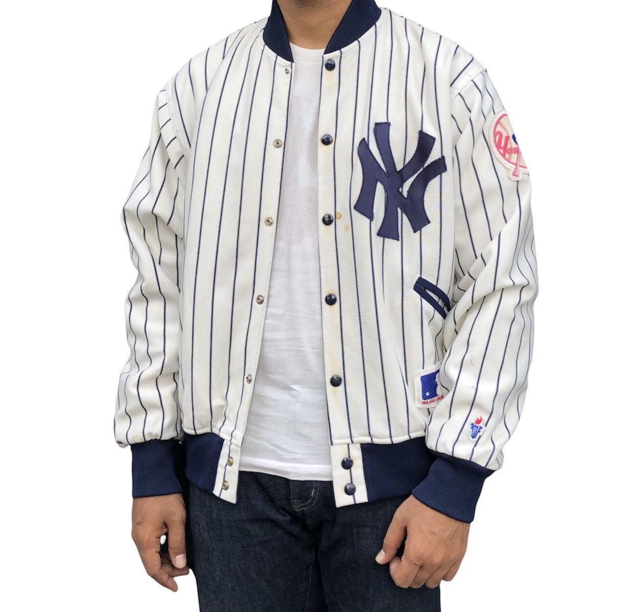 MLB Vintage NY Yankees MLB Baseball Varsity Striped Jacket Size US M / EU 48-50 / 2 - 4 Thumbnail