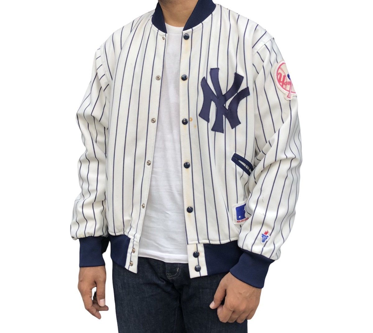 MLB Vintage NY Yankees MLB Baseball Varsity Striped Jacket Size US M / EU 48-50 / 2 - 3 Thumbnail