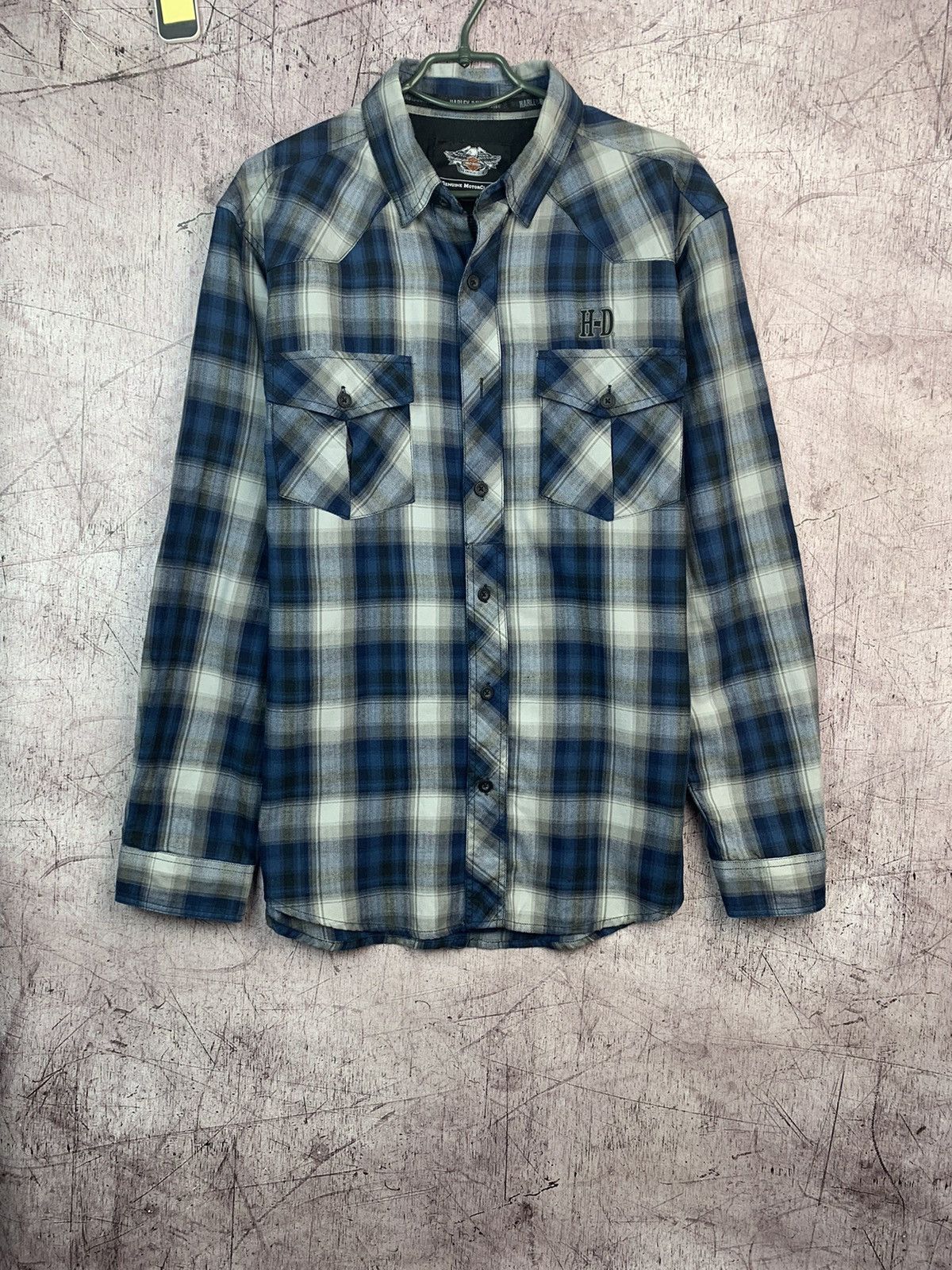 Harley Davidson × Vintage Vintage Harley Davidson Flannel Plaid Shirt Size US L / EU 52-54 / 3 - 1 Thumbnail