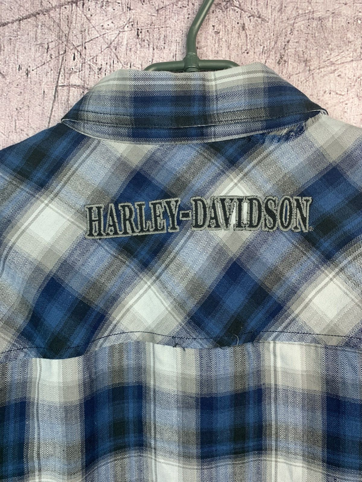 Harley Davidson × Vintage Vintage Harley Davidson Flannel Plaid Shirt Size US L / EU 52-54 / 3 - 15 Thumbnail