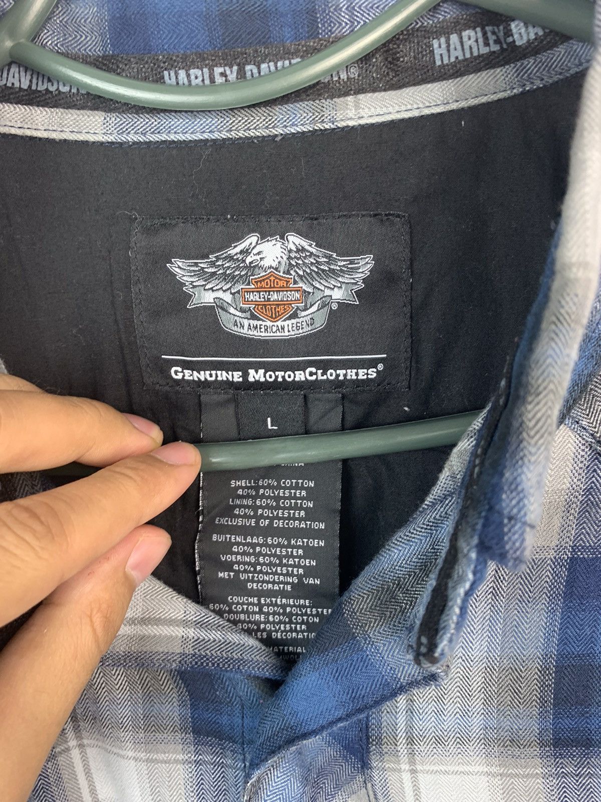Harley Davidson × Vintage Vintage Harley Davidson Flannel Plaid Shirt Size US L / EU 52-54 / 3 - 11 Thumbnail