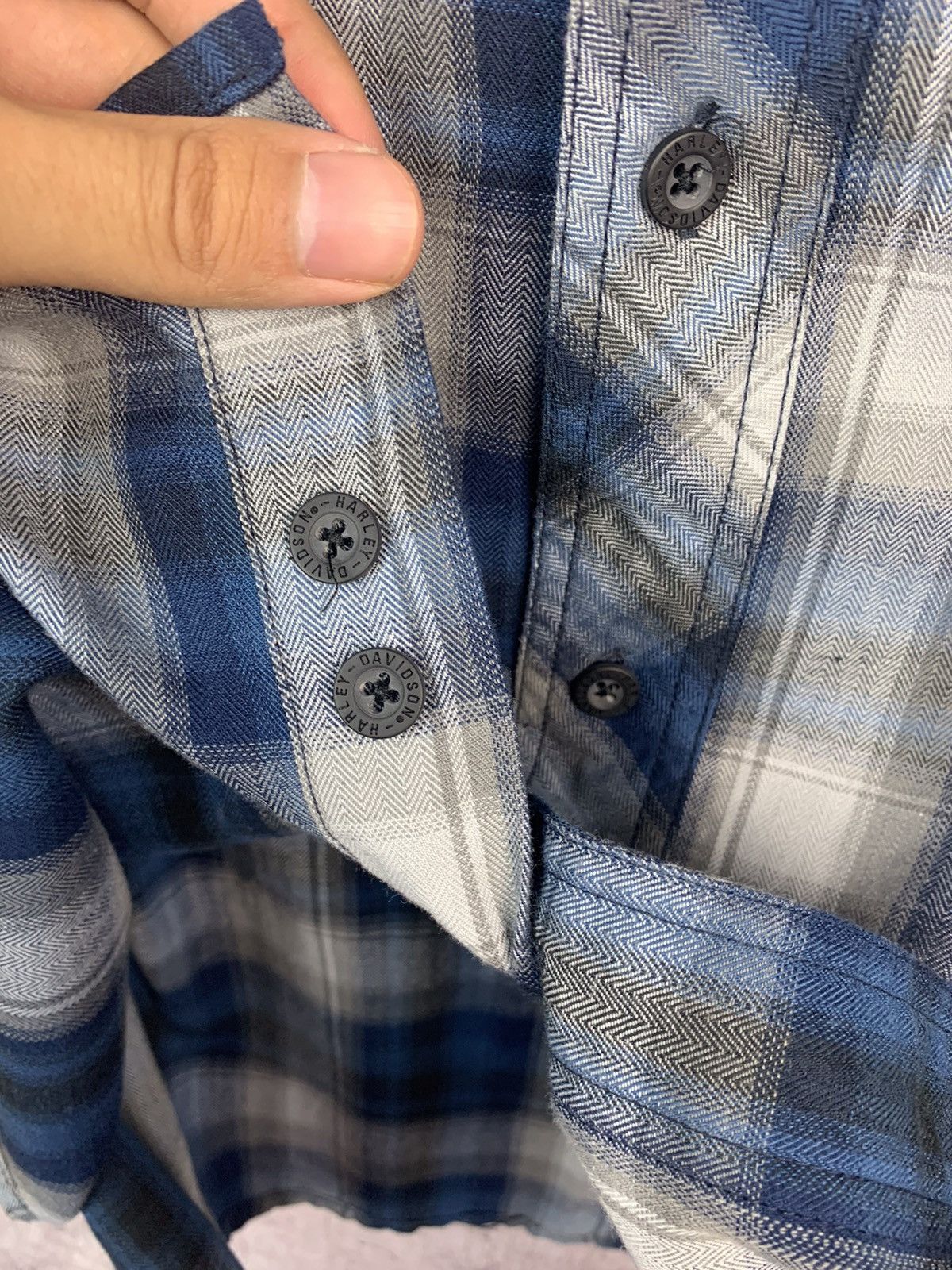 Harley Davidson × Vintage Vintage Harley Davidson Flannel Plaid Shirt Size US L / EU 52-54 / 3 - 14 Thumbnail
