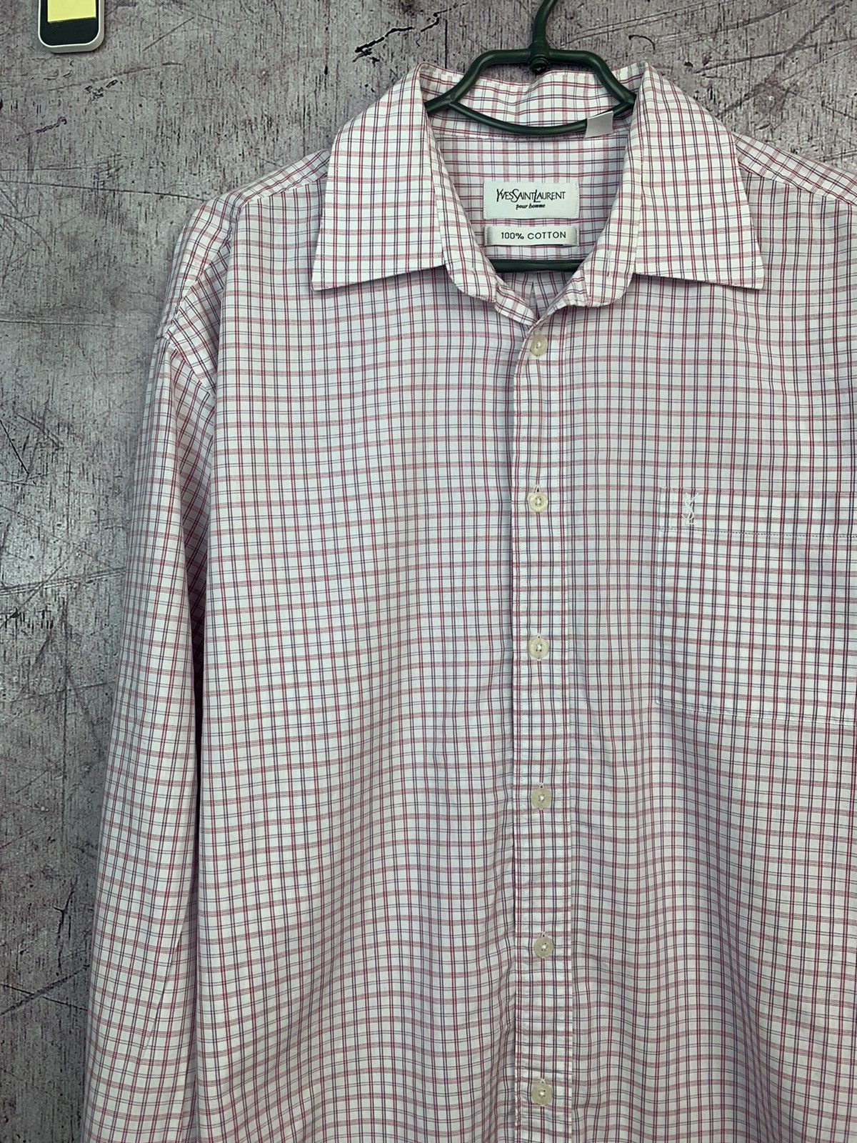 Vintage × Yves Saint Laurent Yves Saint Laurent Long Sleeve Plaid Shirt Size US L / EU 52-54 / 3 - 5 Thumbnail