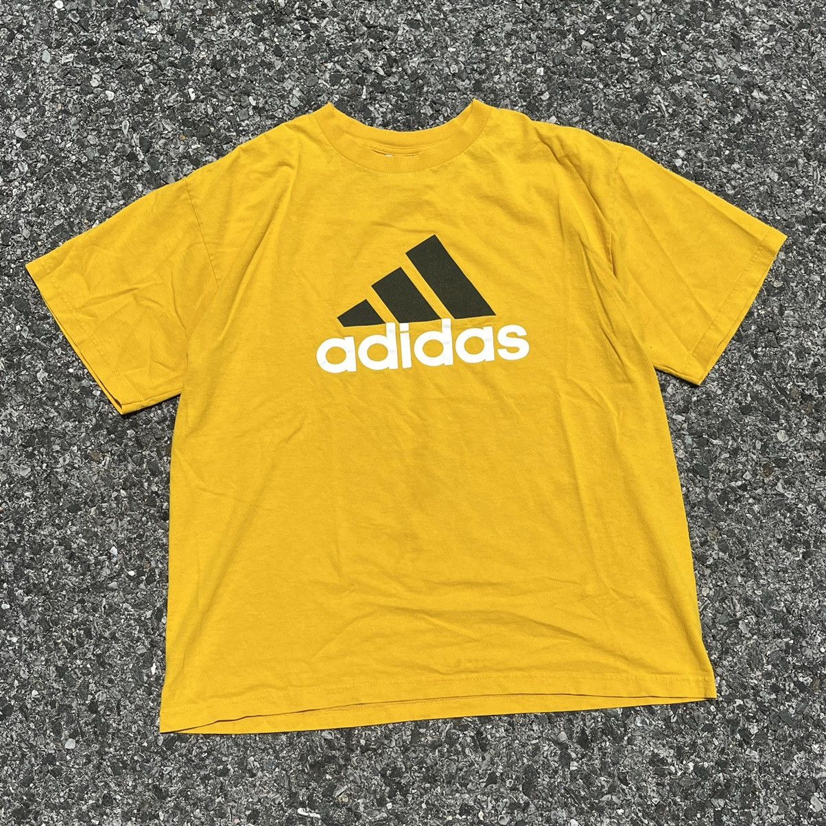 Adidas Vintage Adidas Three Stripes Logo Yellow T Shirt | Grailed