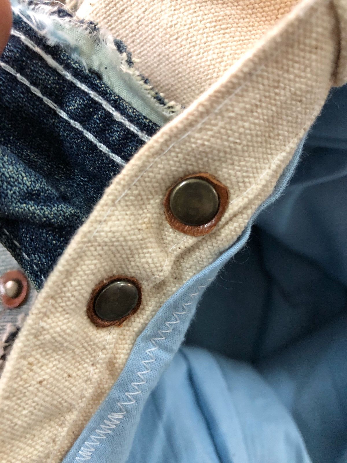 Japanese Brand Rare JANNEY DRY GOODS & NOTIONS denim path tote bag Size ONE SIZE - 9 Thumbnail
