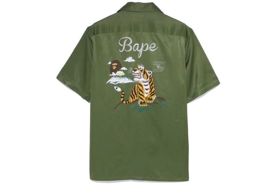 Bape BAPE Japan Culture Open Collar Shirt Olive Drab Size US M / EU 48-50 / 2 - 3 Thumbnail