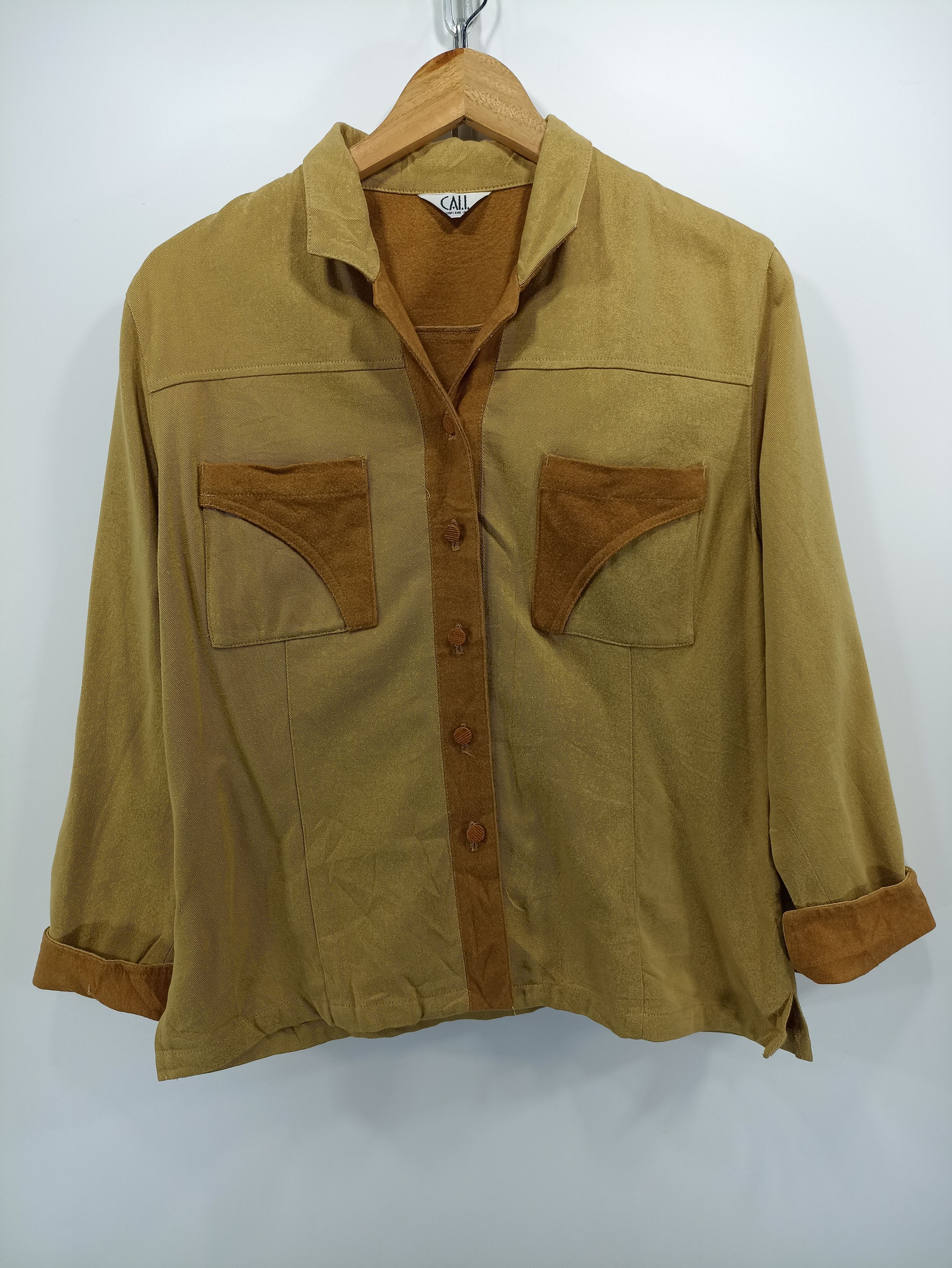 image of Vintage Call Western Shirt Button Up in Brown, Men's (Size Small)