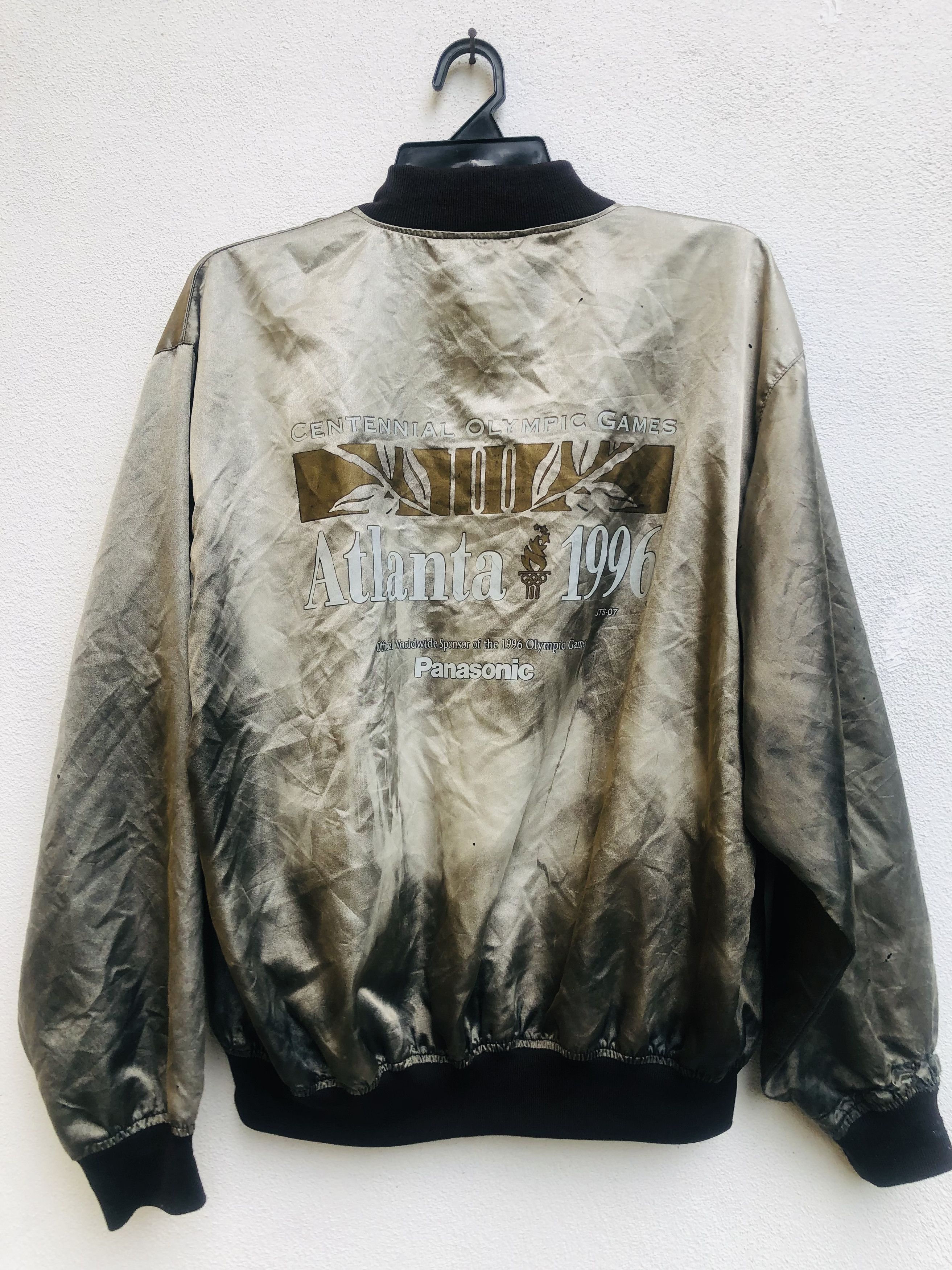 image of Vintage Olympic Atlanta 1996 Sweater Designer Fashion in Ash Grey, Men's (Size Large)