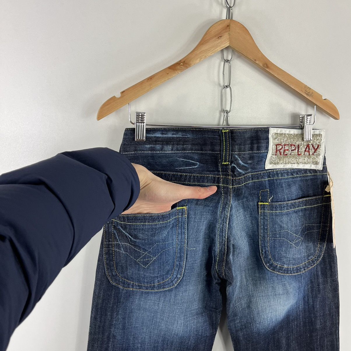 Japanese Brand Replay Denim Woman’s Jeans RRP 194,99€ Beads Logo Size 28/32 Size 28" / US 6 / IT 42 - 7 Thumbnail