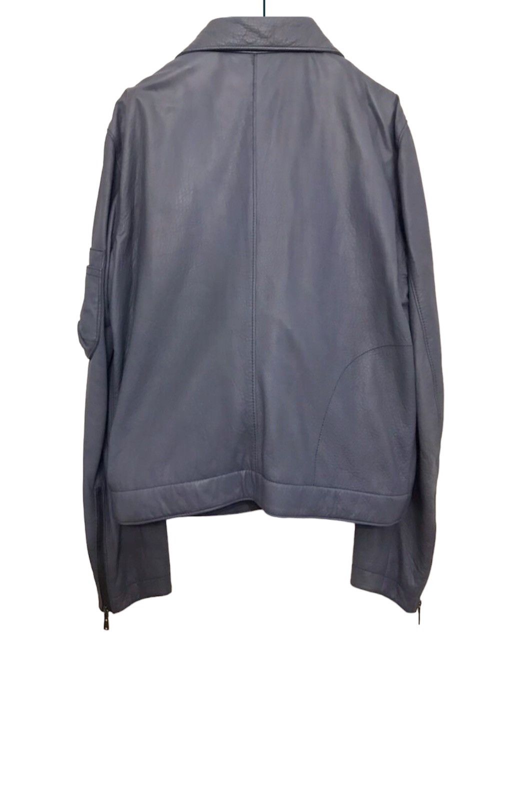 Yves Saint Laurent 🔵leather bomber jacket in dust blue Size US M / EU 48-50 / 2 - 3 Thumbnail