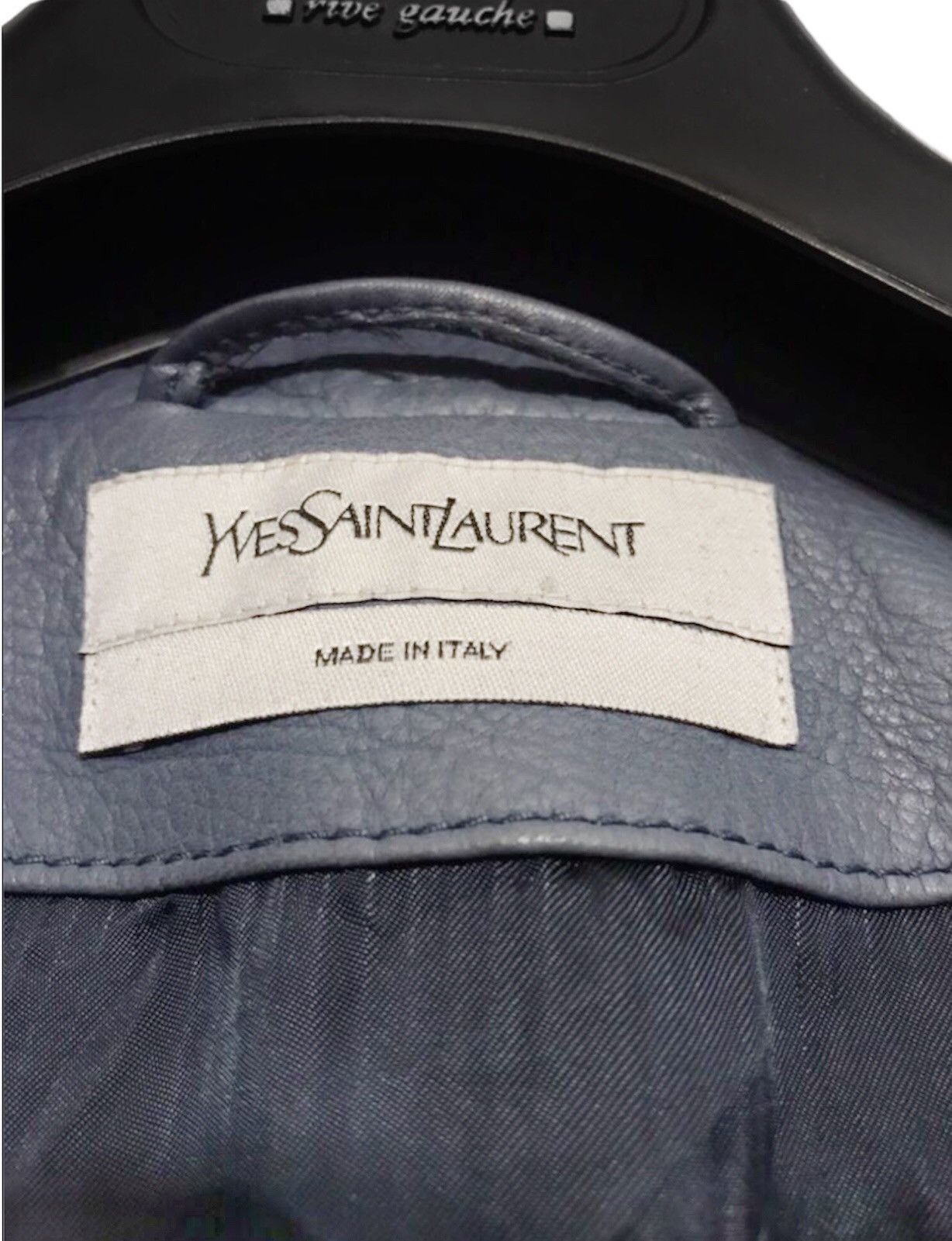 Yves Saint Laurent 🔵leather bomber jacket in dust blue Size US M / EU 48-50 / 2 - 4 Thumbnail