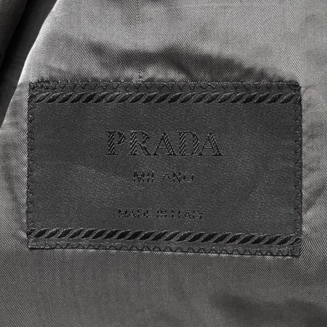 Prada 🔵wool/silk pinstriped tailored blazer dark grey Size 52R - 2 Thumbnail