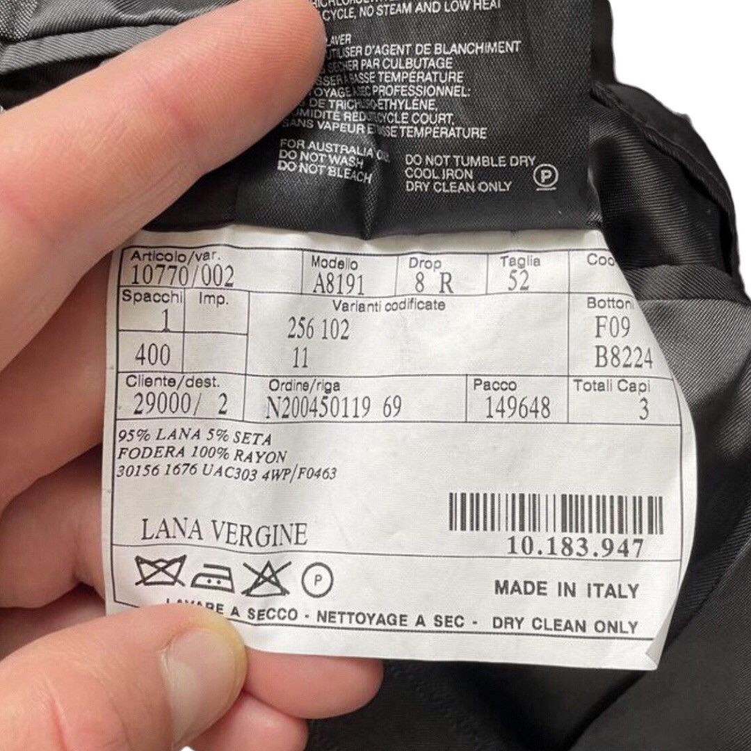 Prada 🔵wool/silk pinstriped tailored blazer dark grey Size 52R - 4 Thumbnail