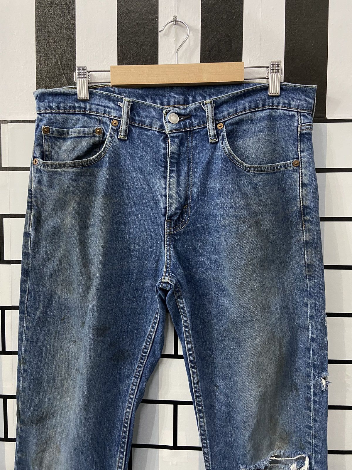 Levi's × Vintage Vintage Levi’s 511 Distressed Denim Pants 33X32 Size US 33 - 4 Thumbnail