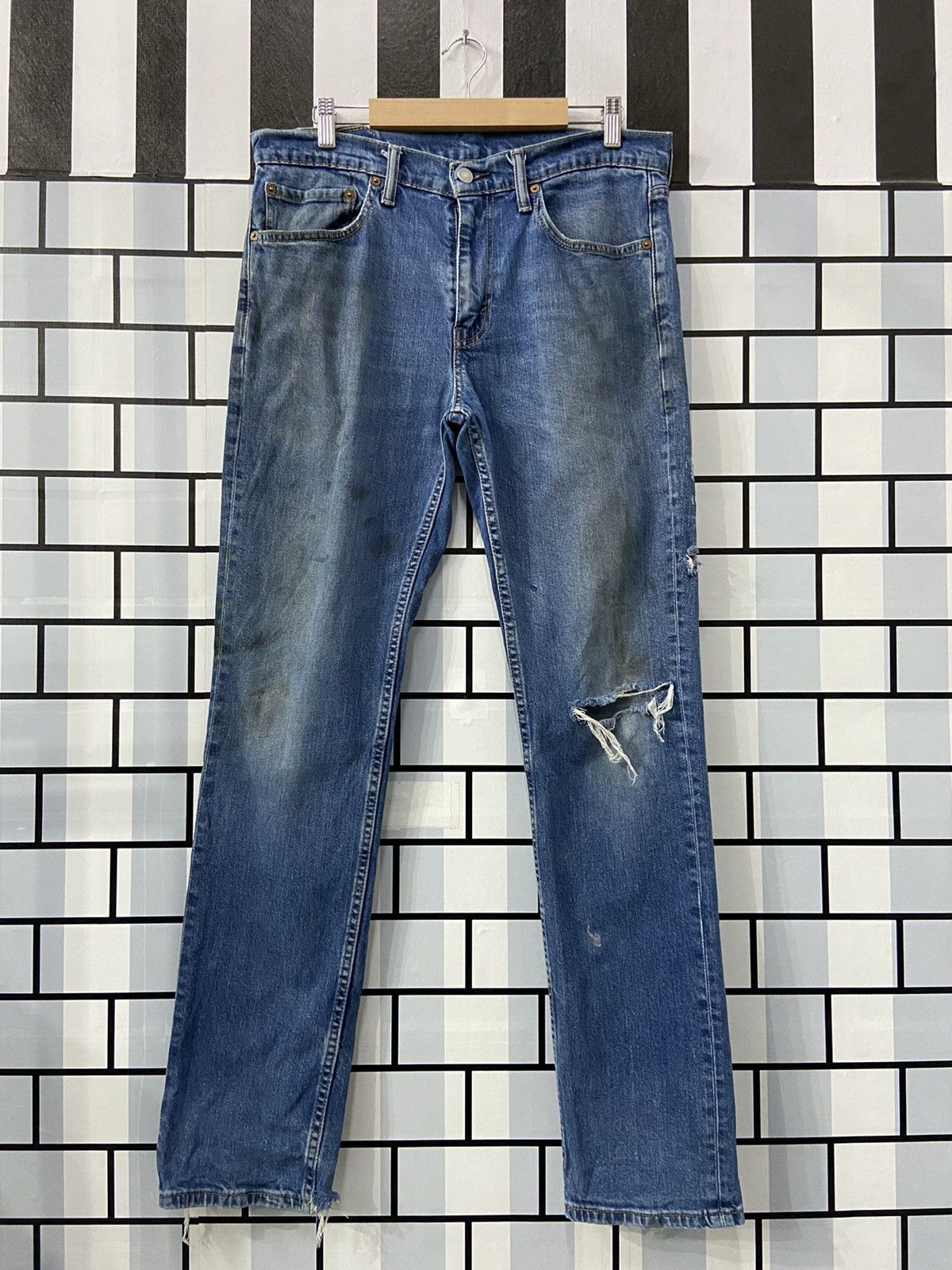 Levi's × Vintage Vintage Levi’s 511 Distressed Denim Pants 33X32 Size US 33 - 1 Thumbnail