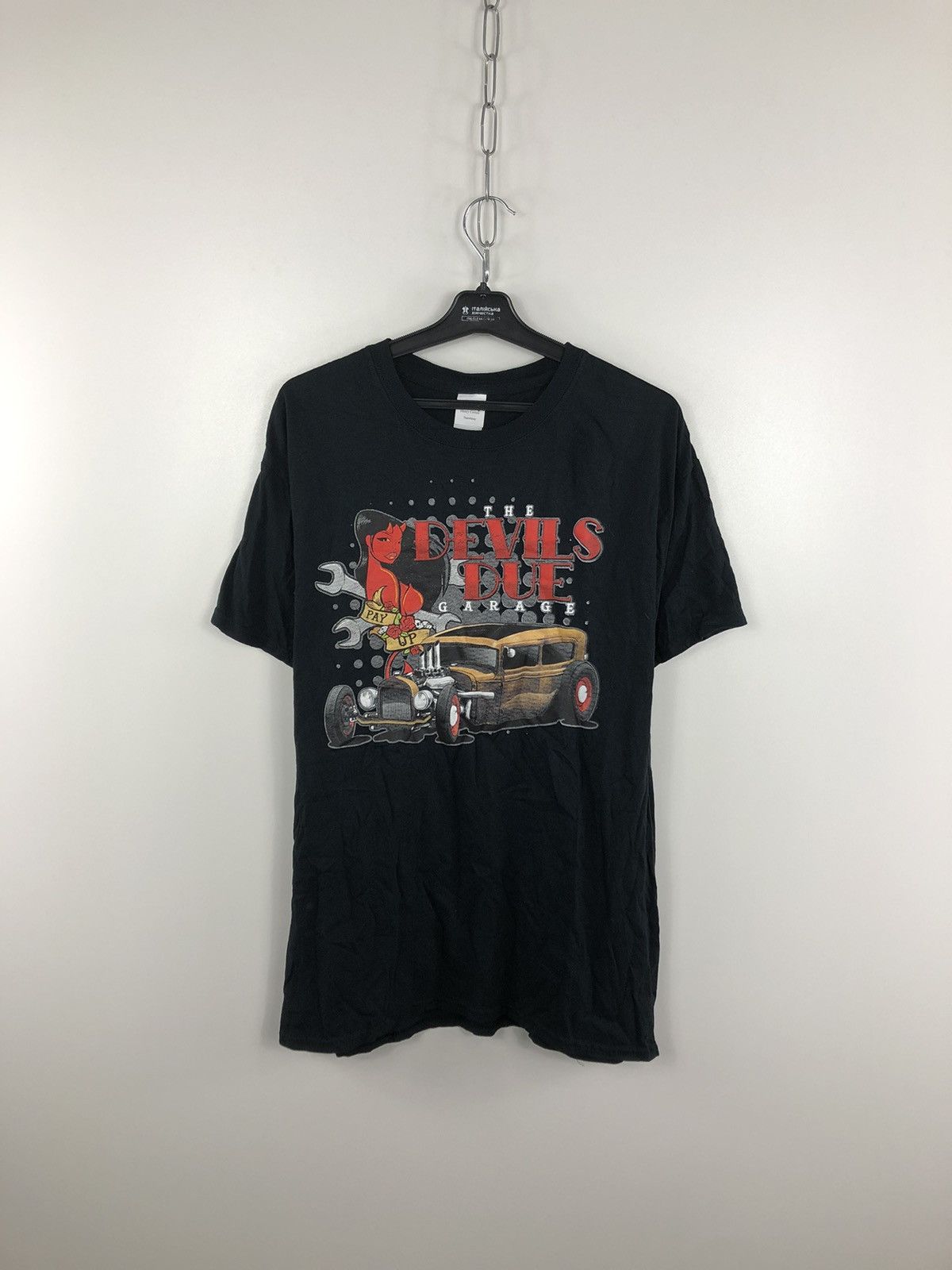 Gildan × Vintage Vintage Gildan Big Logo Devils Due Garage Black Size L Size US L / EU 52-54 / 3 - 1 Thumbnail