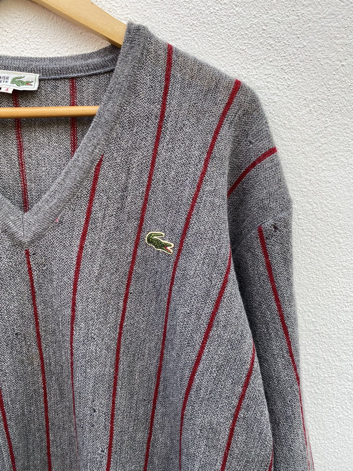 Lacoste Vintage Lacoste Knitwear wool cardigan Size US L / EU 52-54 / 3 - 3 Thumbnail