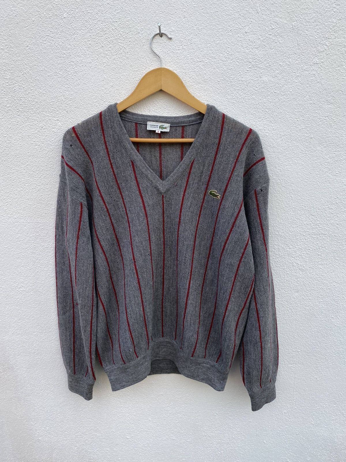 Lacoste Vintage Lacoste Knitwear wool cardigan Size US L / EU 52-54 / 3 - 1 Thumbnail