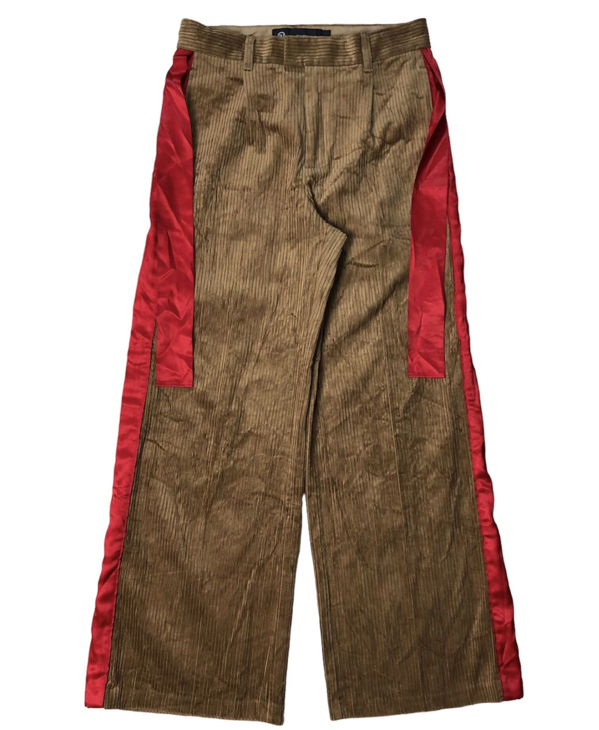 image of Undercover X Gu Side Tape Wide Leg Corduroy Pants in Brown, Women's (Size 29)