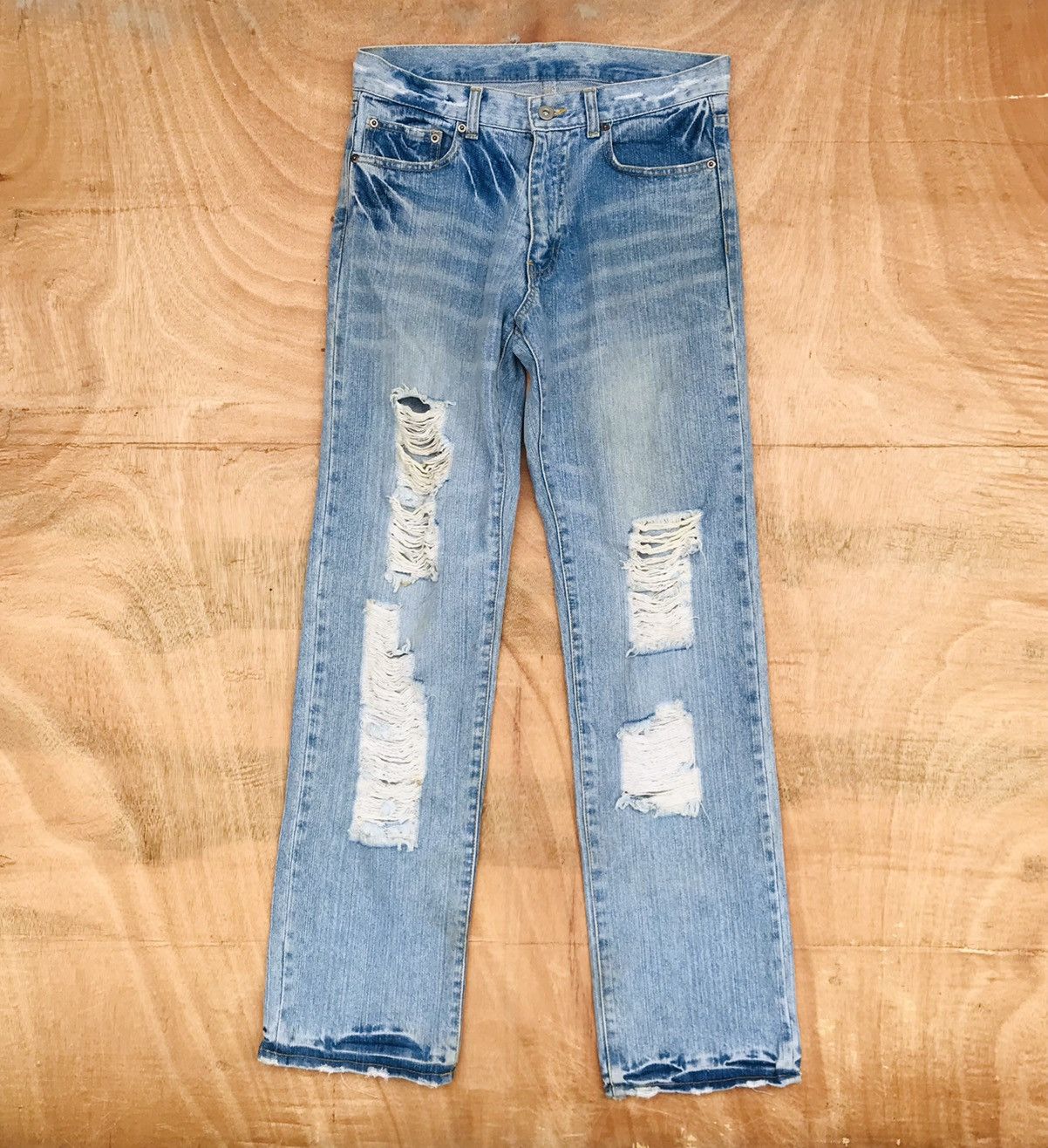image of Distressed Denim Destroy Jean Waist 30 Inch in Blue, Men's