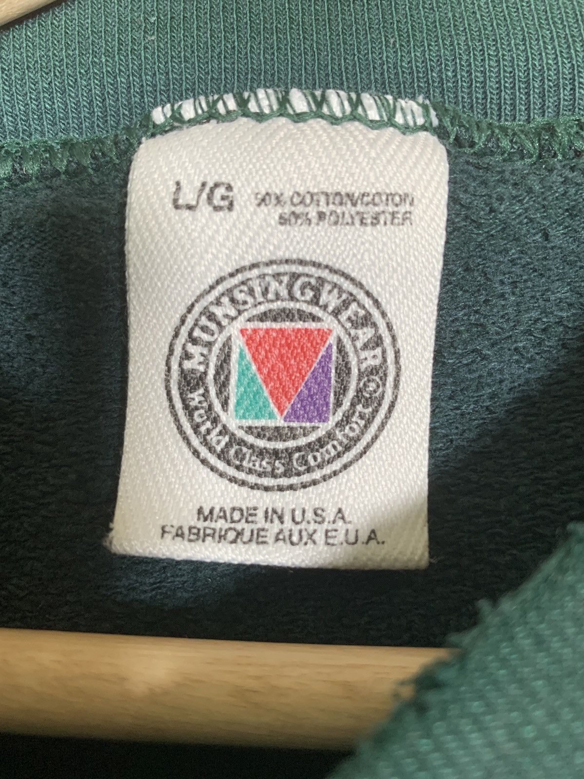 Vintage Vintage 90s Munsingwear Blank Painters Crew Sweatshirt USA Size US L / EU 52-54 / 3 - 3 Thumbnail