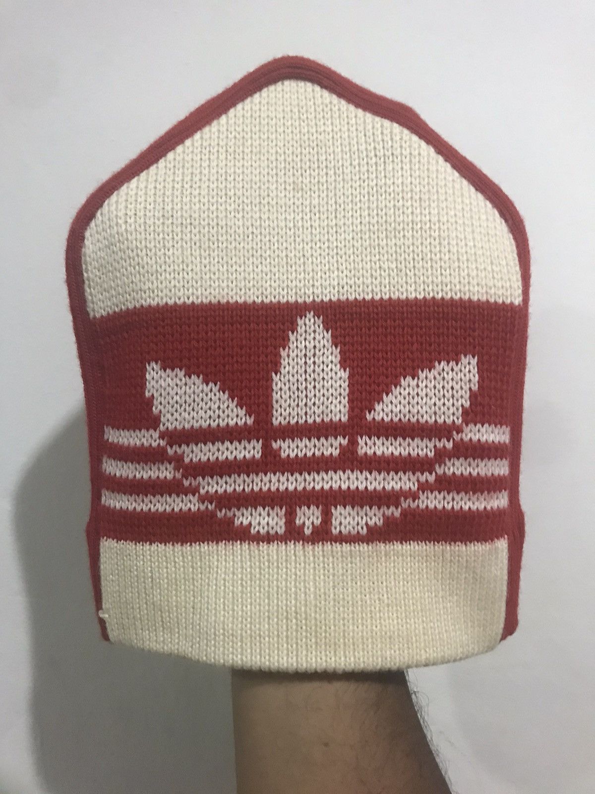 image of 90's Adidas Trefoil Logo Beanie/snowcap in Red, Men's