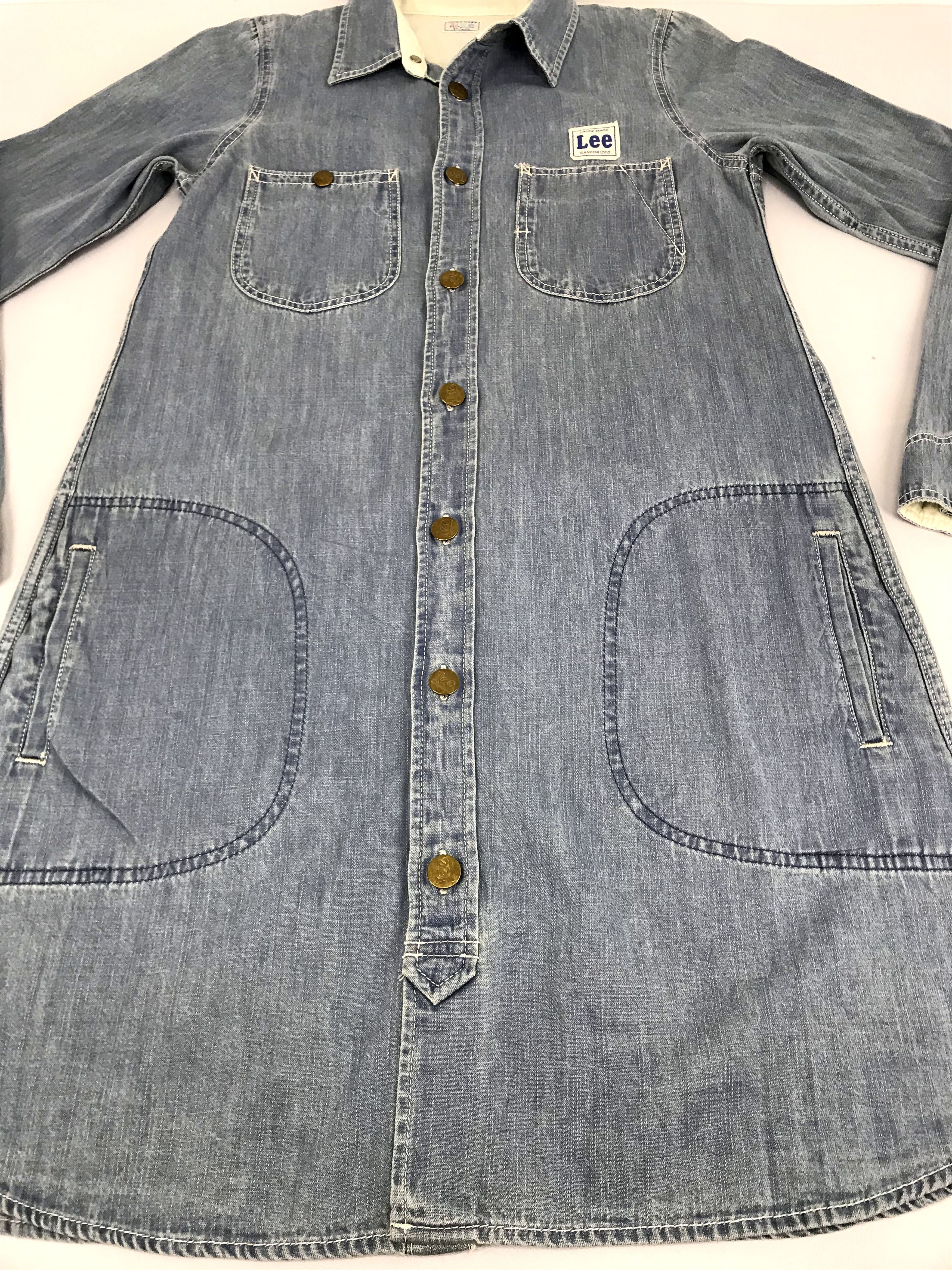 Lee Vintage Lee Union Made Denim Parka Jacket Flannel Button Up Size S / US 4 / IT 40 - 2 Thumbnail