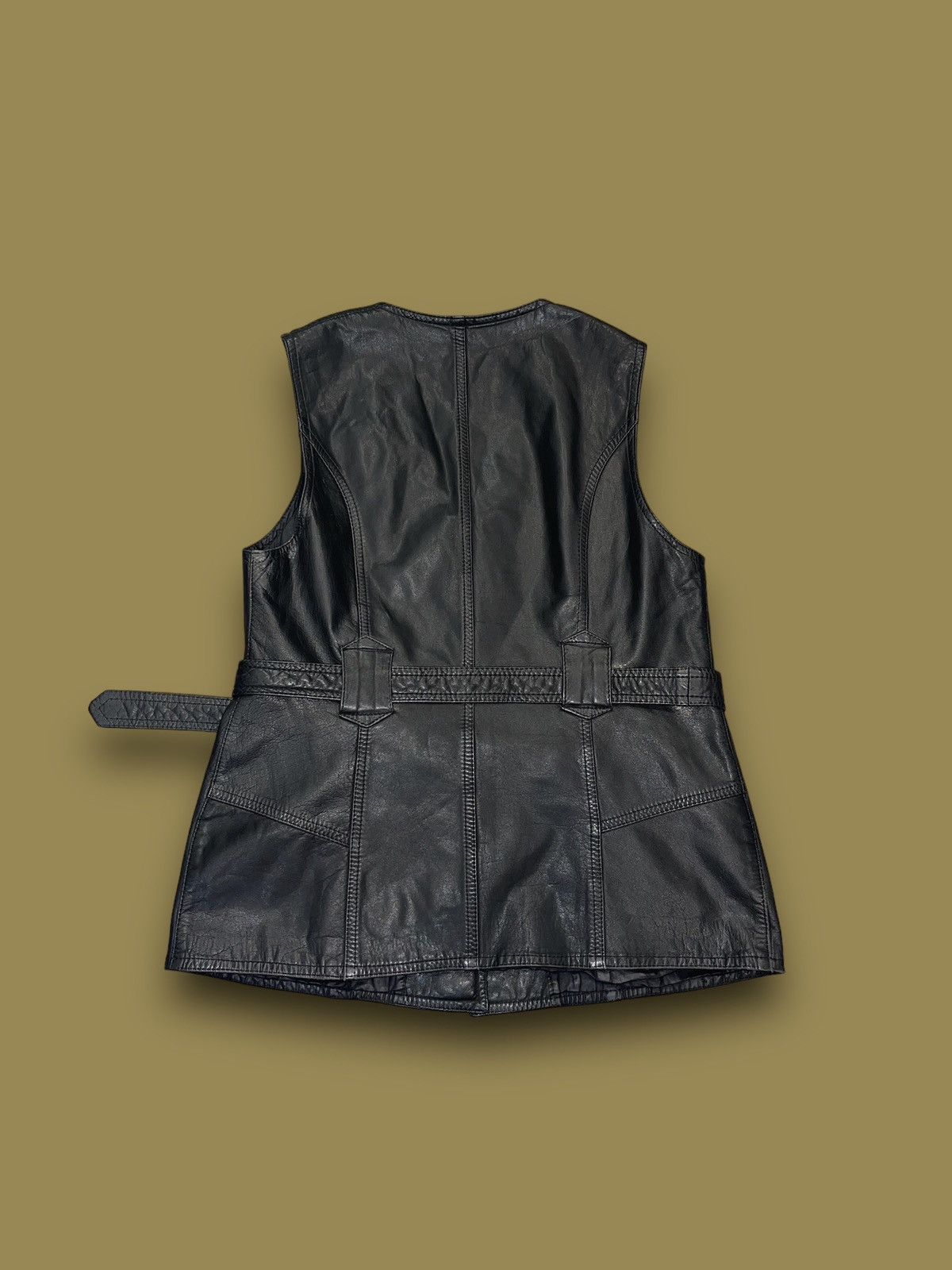 Leather Y2K Leather Belted Black Vest Size M / US 6-8 / IT 42-44 - 6 Thumbnail