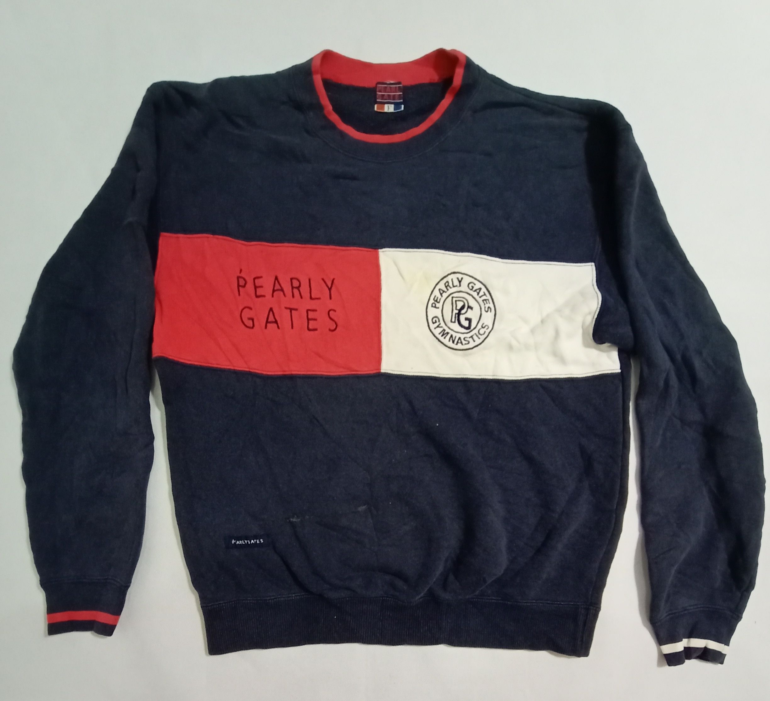 image of Hype x Vintage Pearly Gates Gymnastics Sweaters Sweatshirt Color Block, Women's (Size Medium)